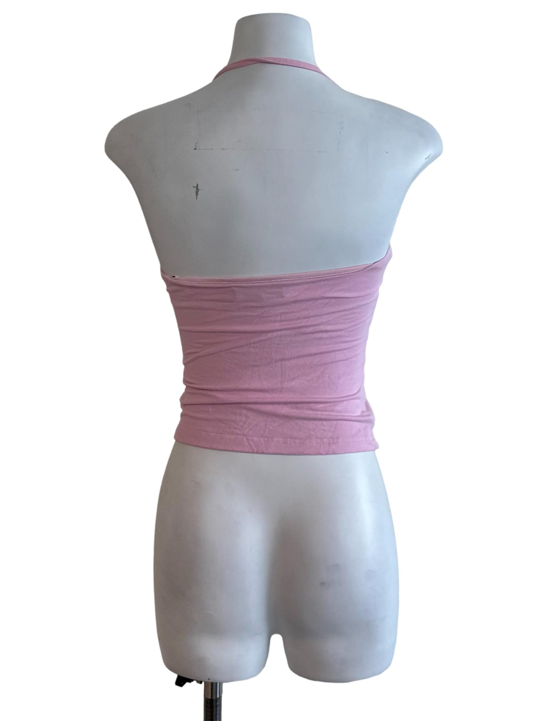 Candy Pink Halter Fitted Top