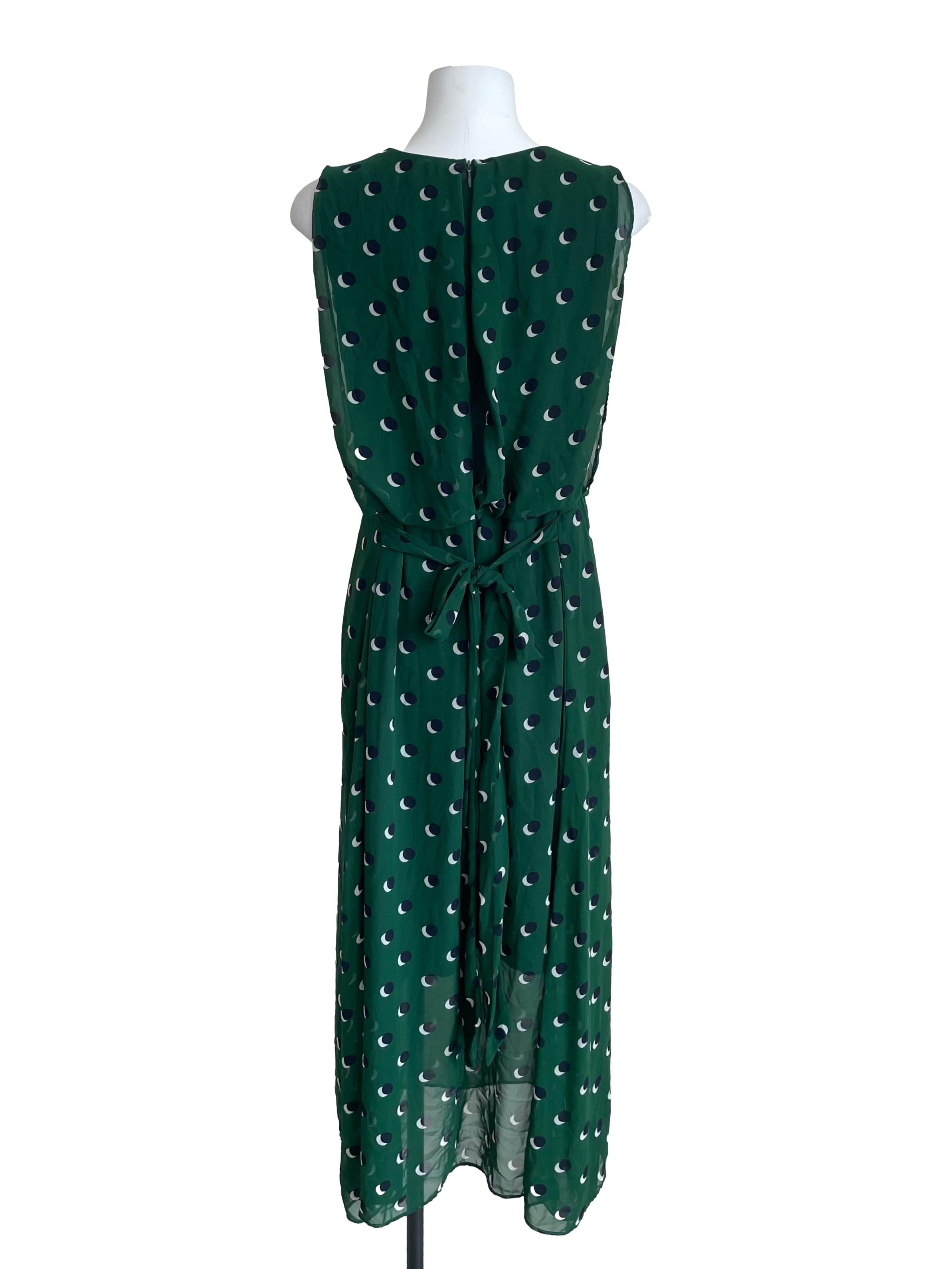 Basil Green Geo Print Blouson Dress