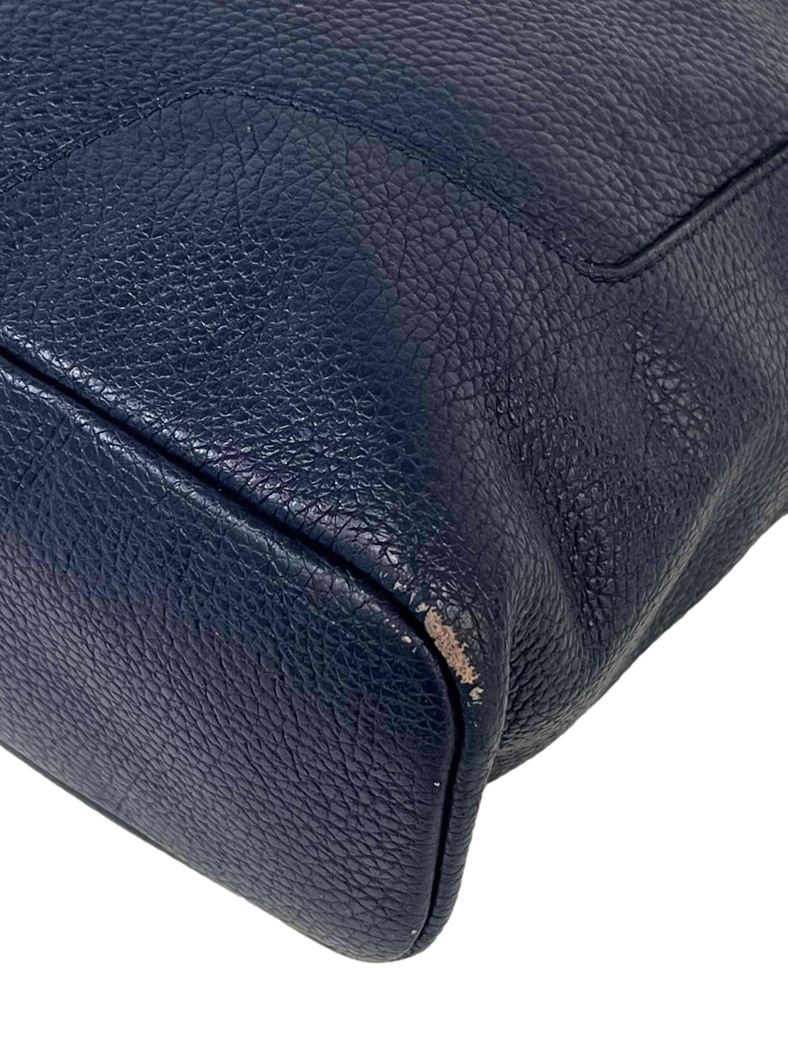 Navy Leather Shoulder Bag