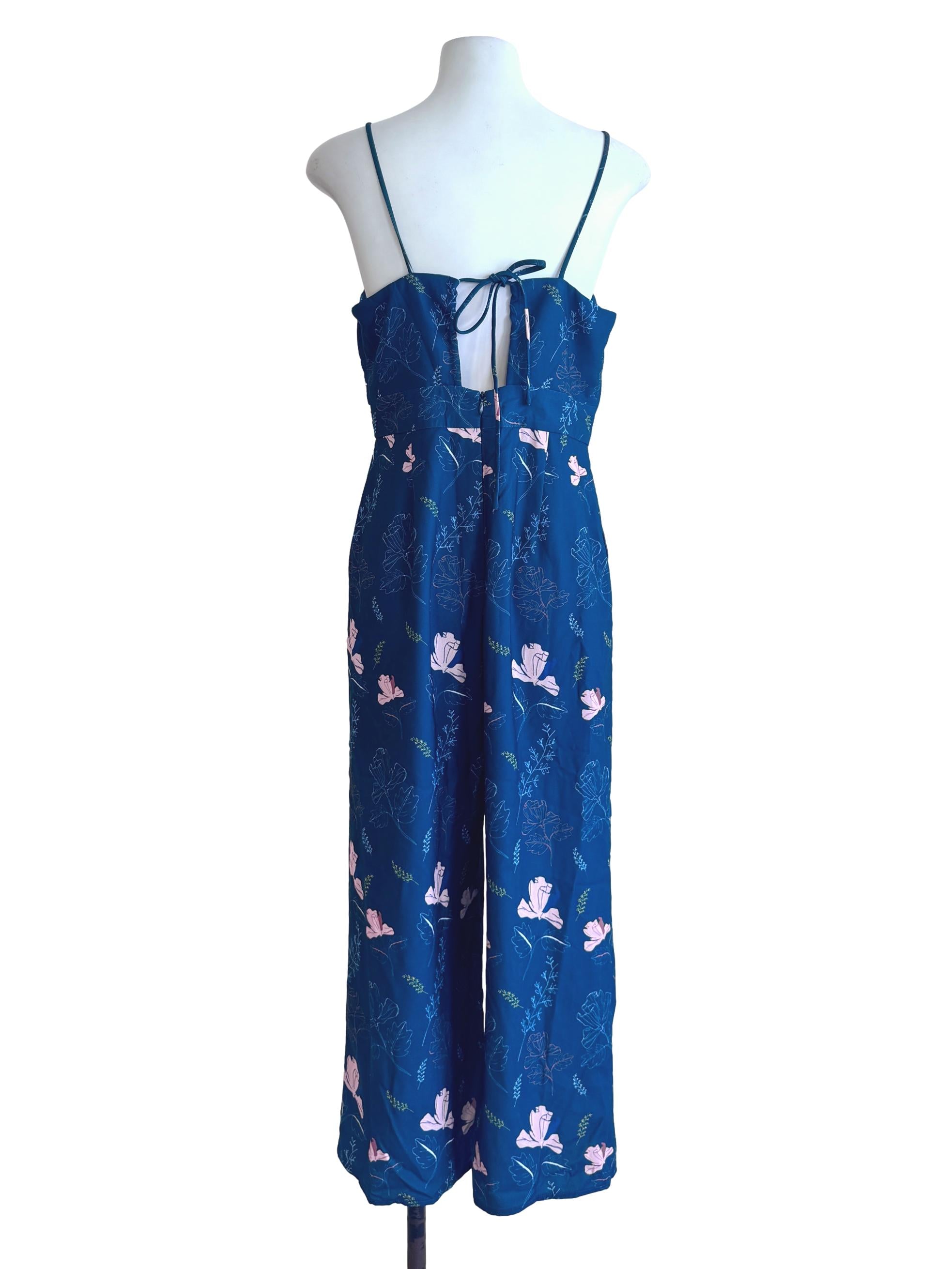 Greenish Blue Floral Jumpsuits LB