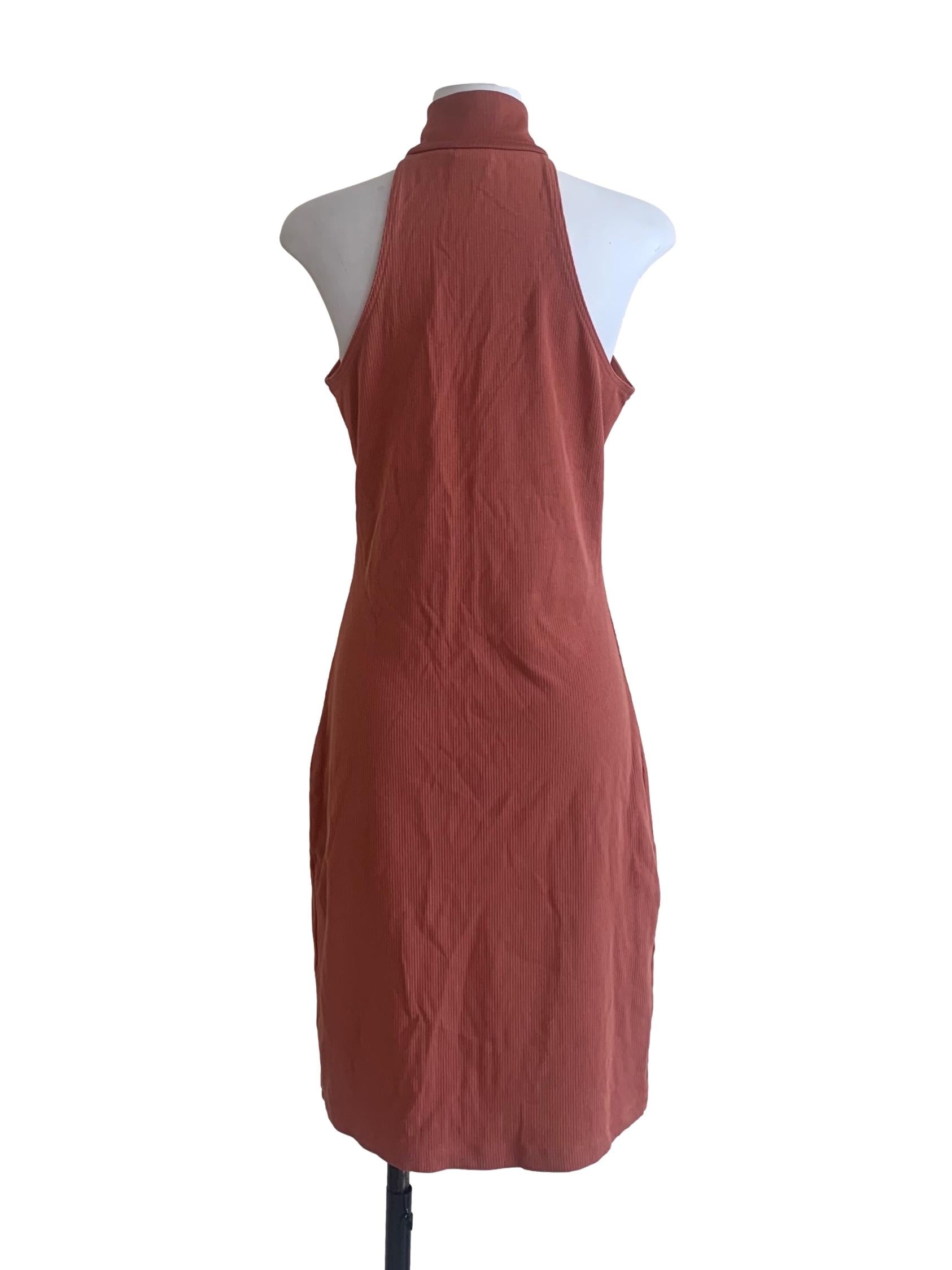 Rouge Pink High Neck Bodycon Dress