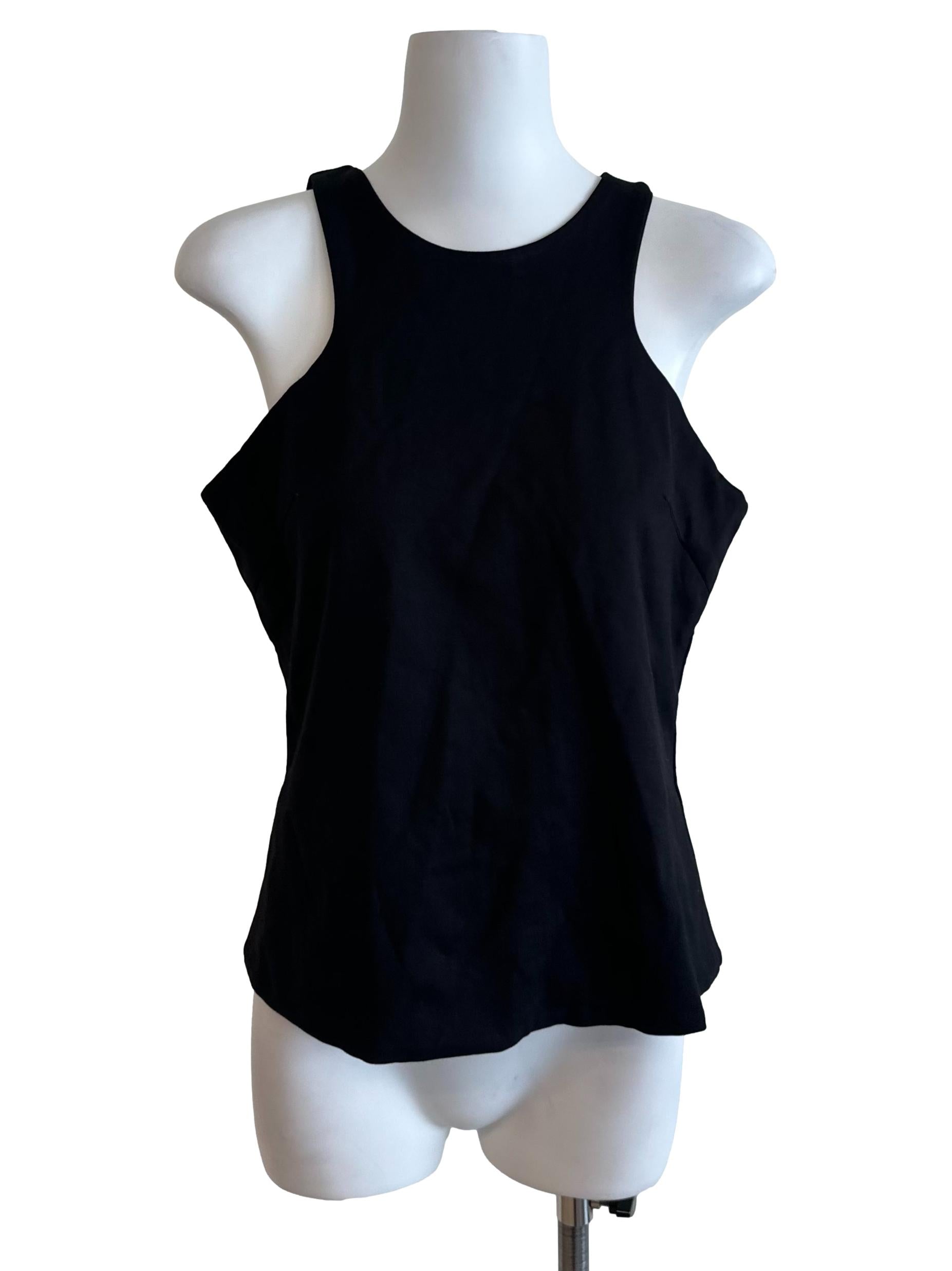 Rich Black Casual Tank Top