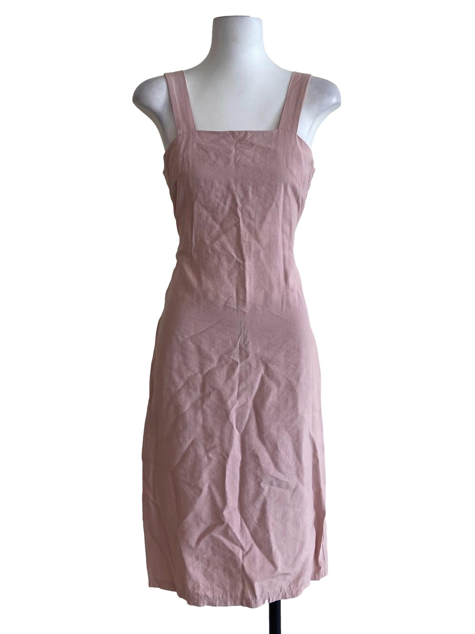 Rose Pink Slit Slip Dress