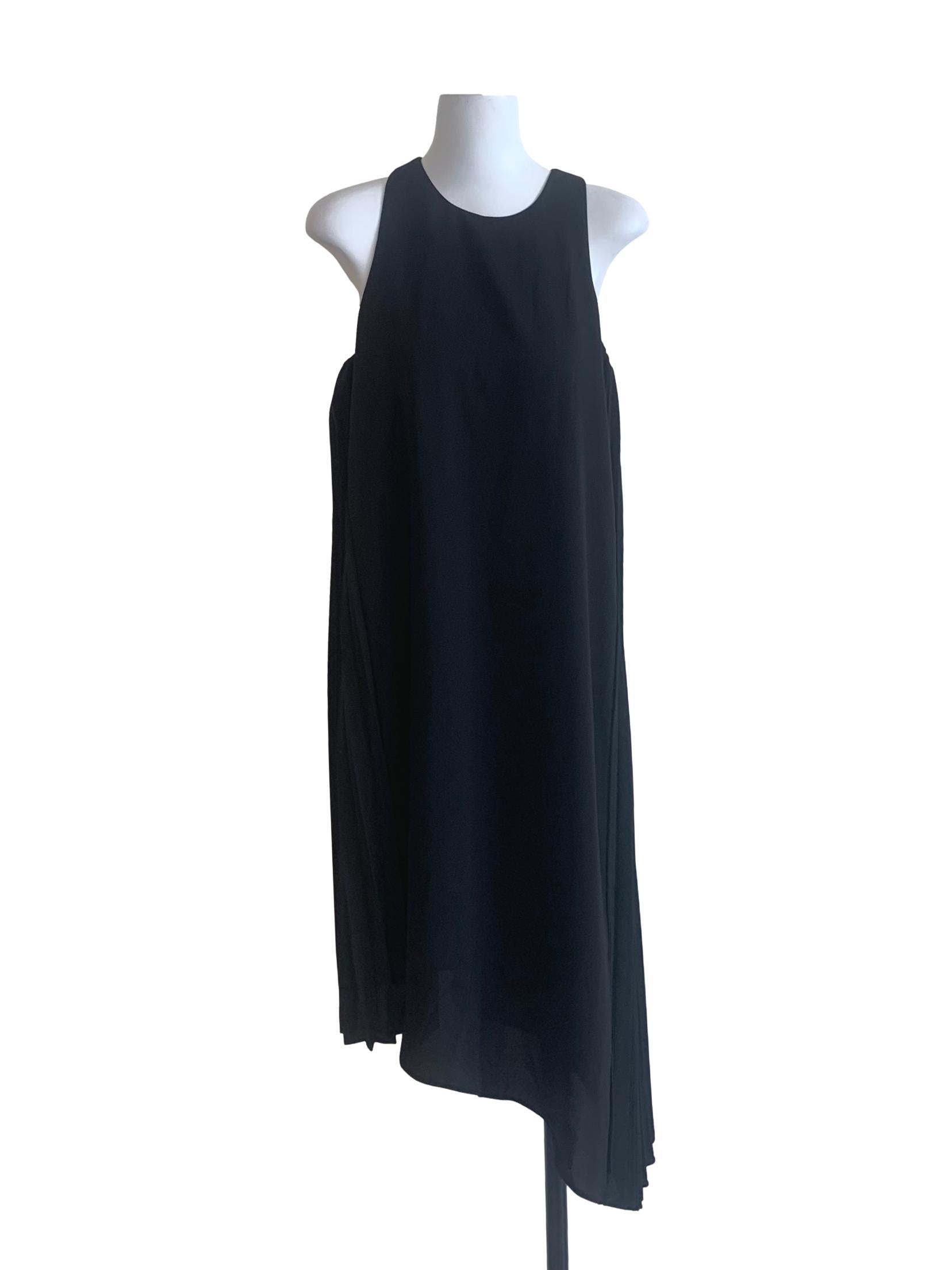 Ink Black Asymmetric Tent Dress