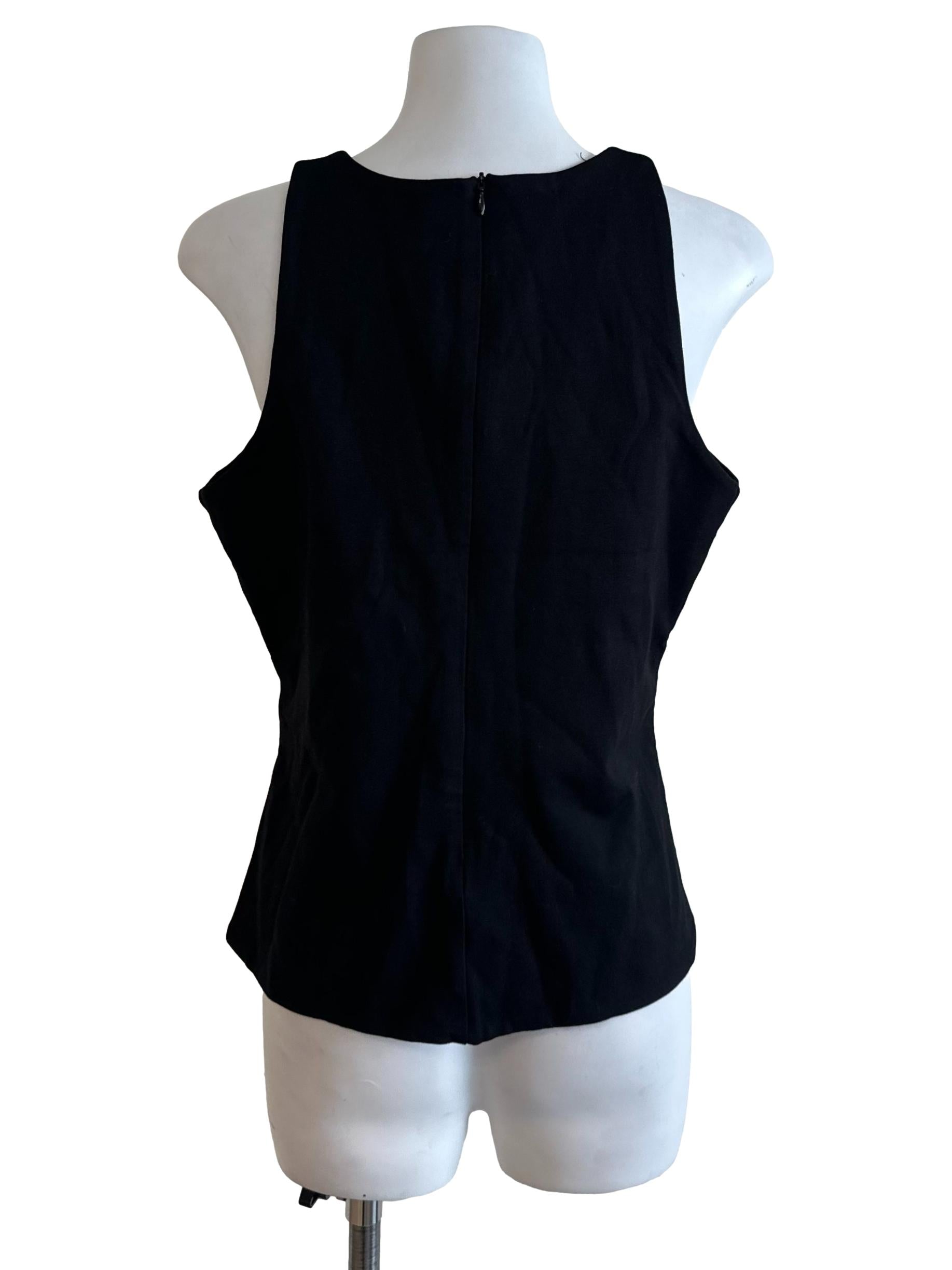 Rich Black Casual Tank Top