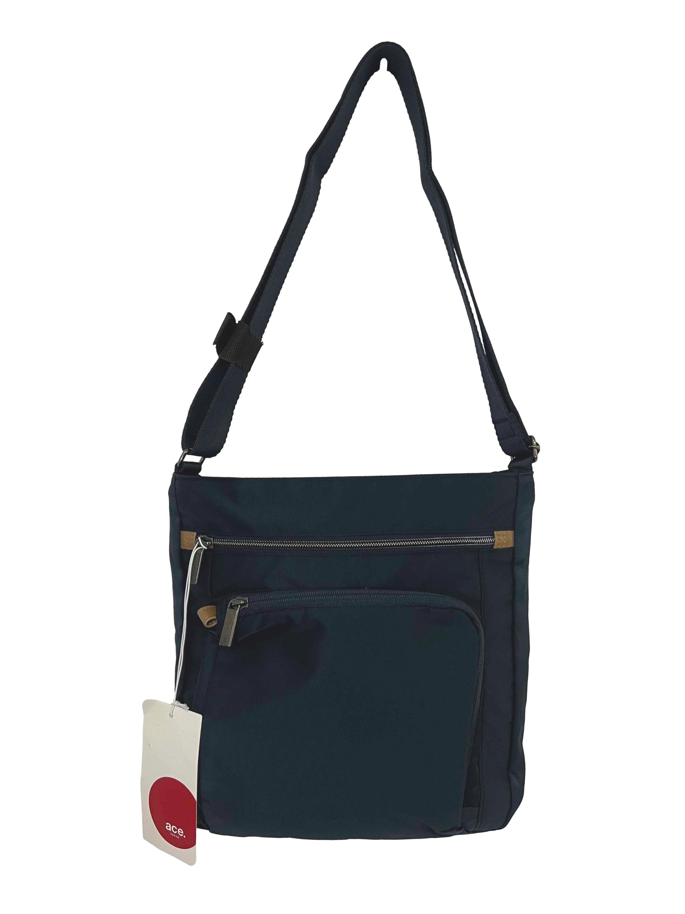 Blue Nylon Crossbody Bag