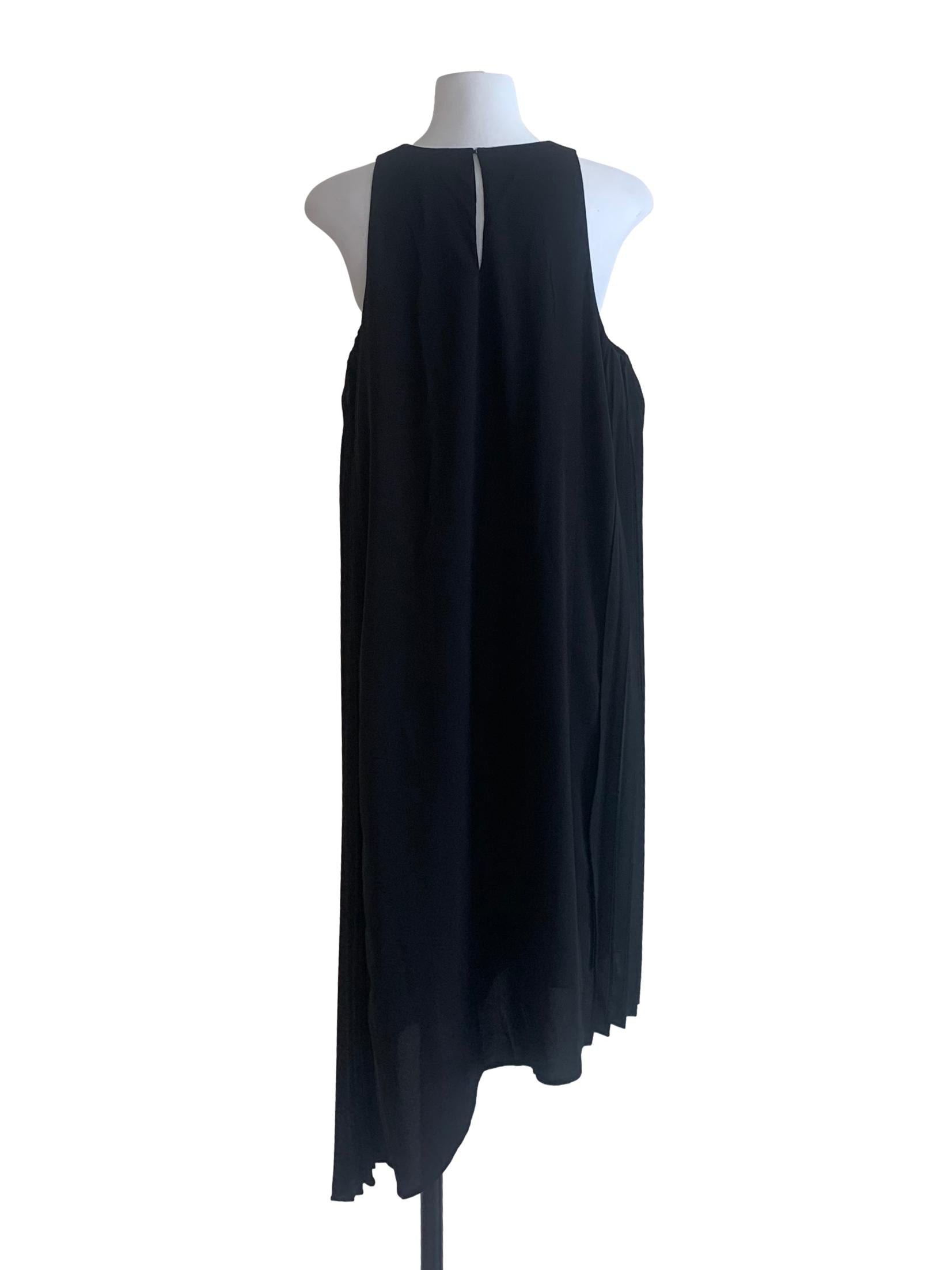 Ink Black Asymmetric Tent Dress