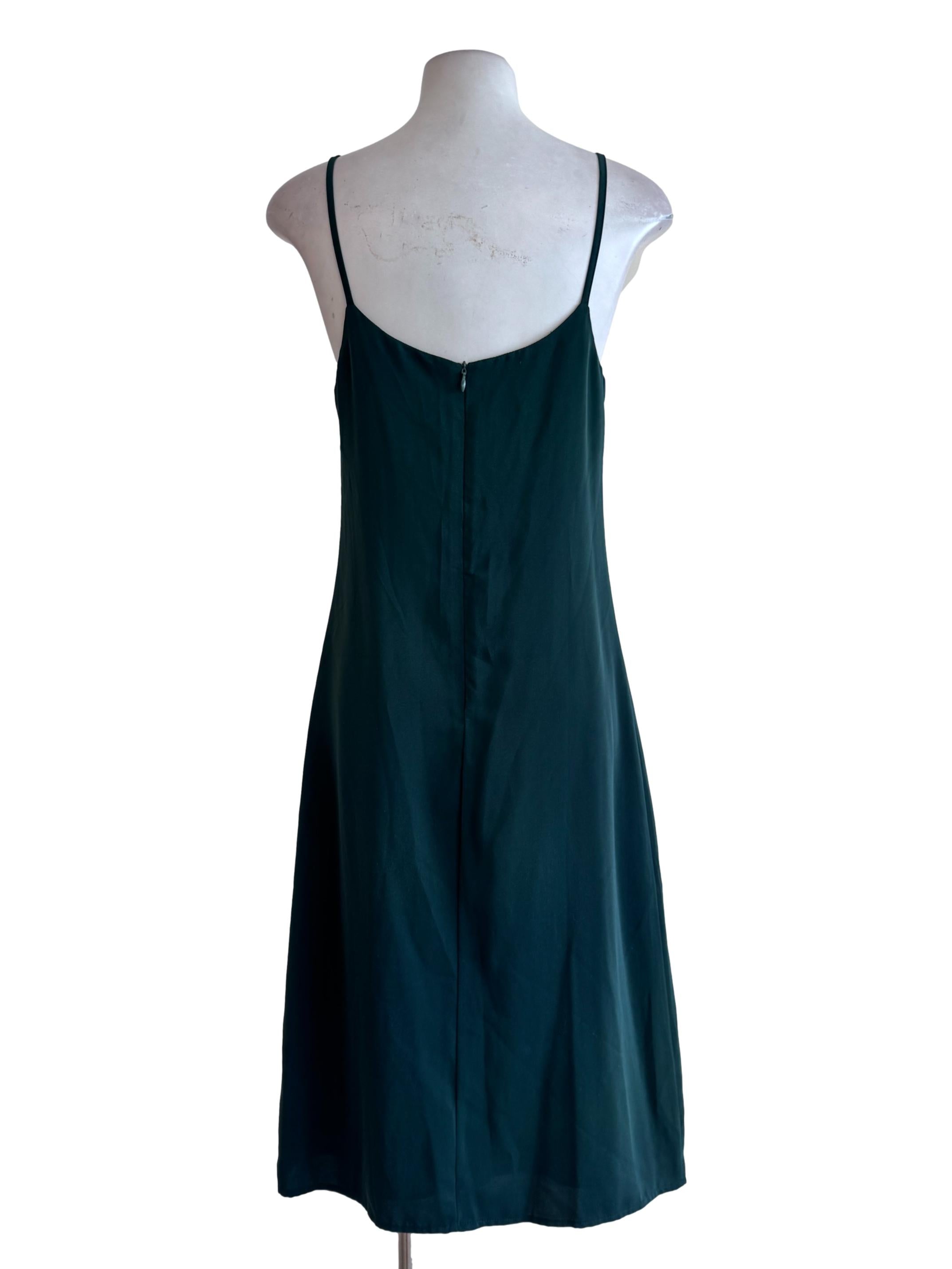 Basil Green V Neck Sleeveless Dress TTR