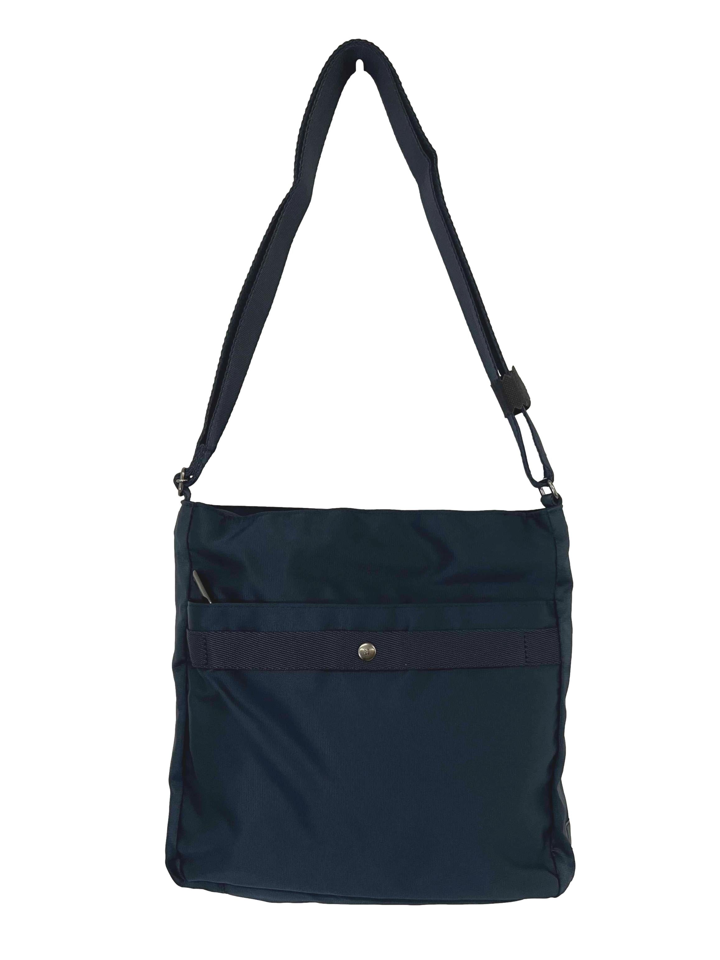 Blue Nylon Crossbody Bag