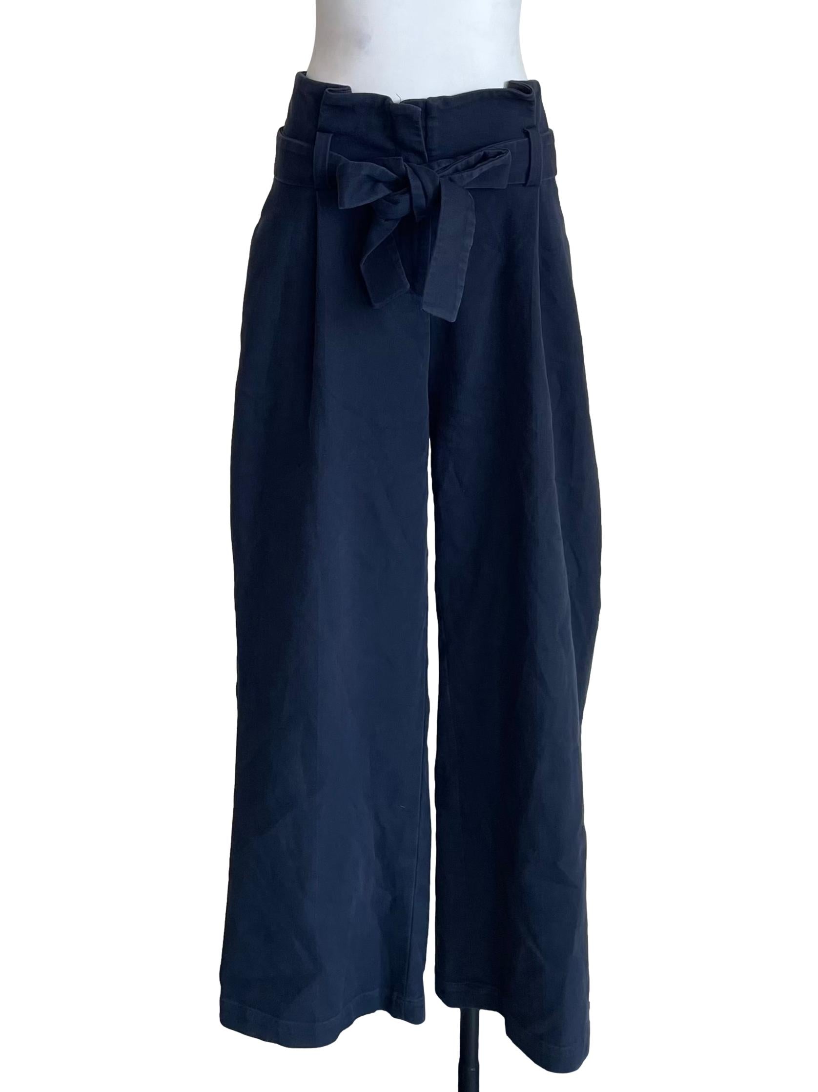 Denim Blue Belted Pants