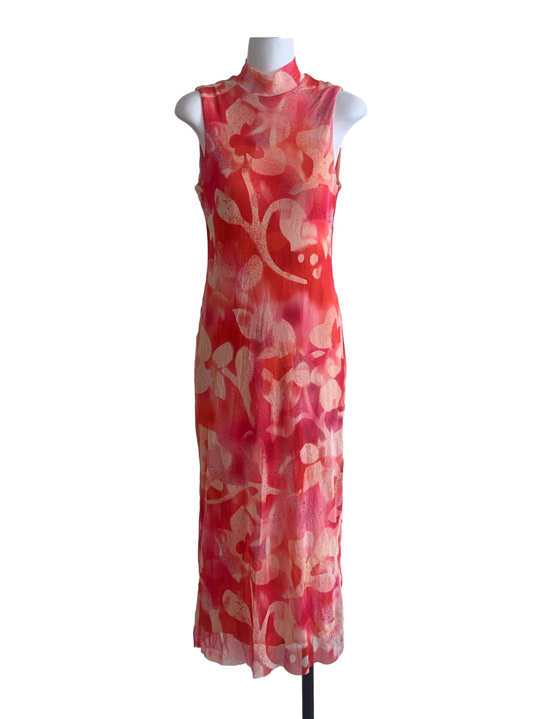 Punch Pink Floral Pattern Dress