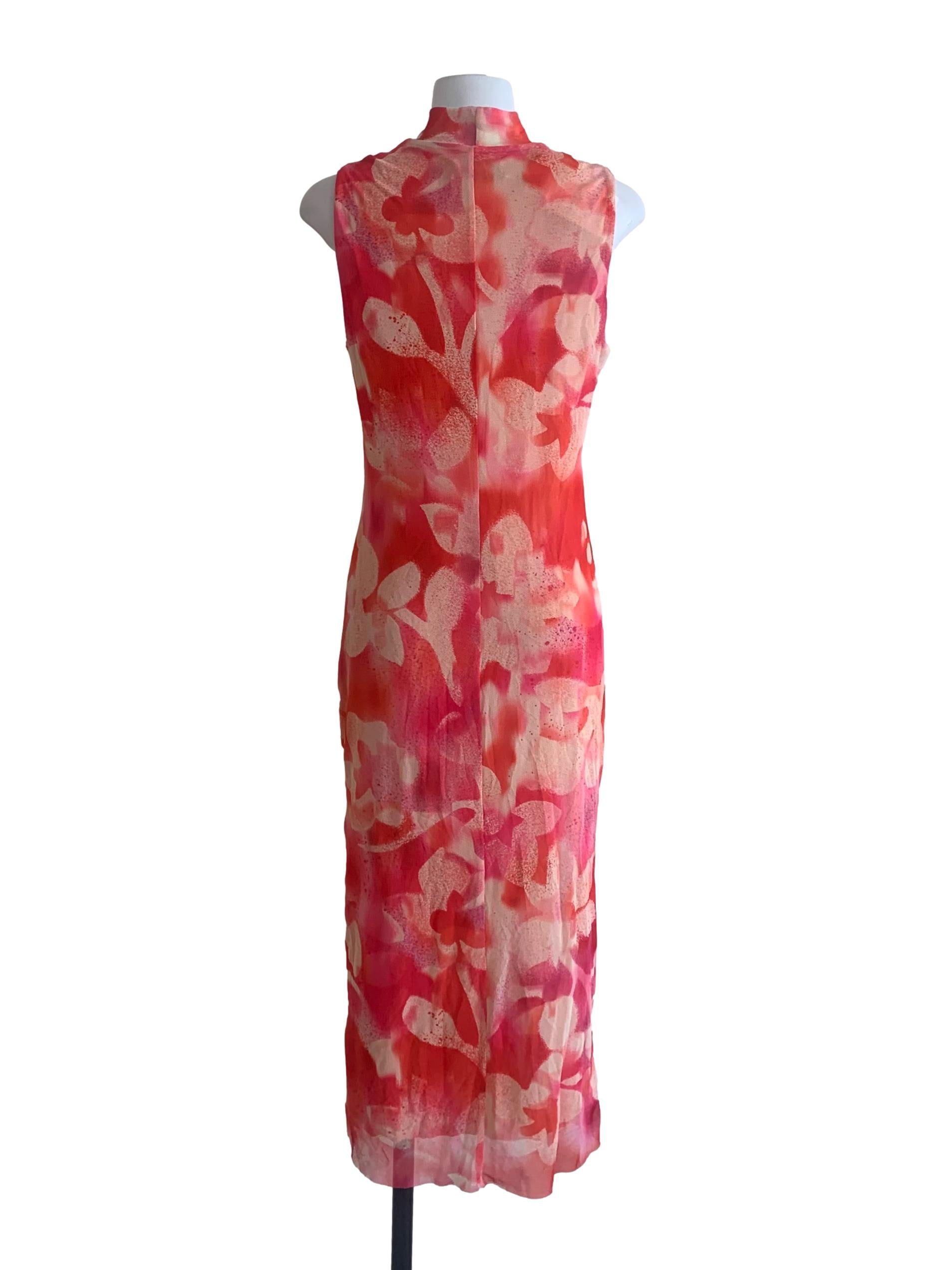 Punch Pink Floral Pattern Dress
