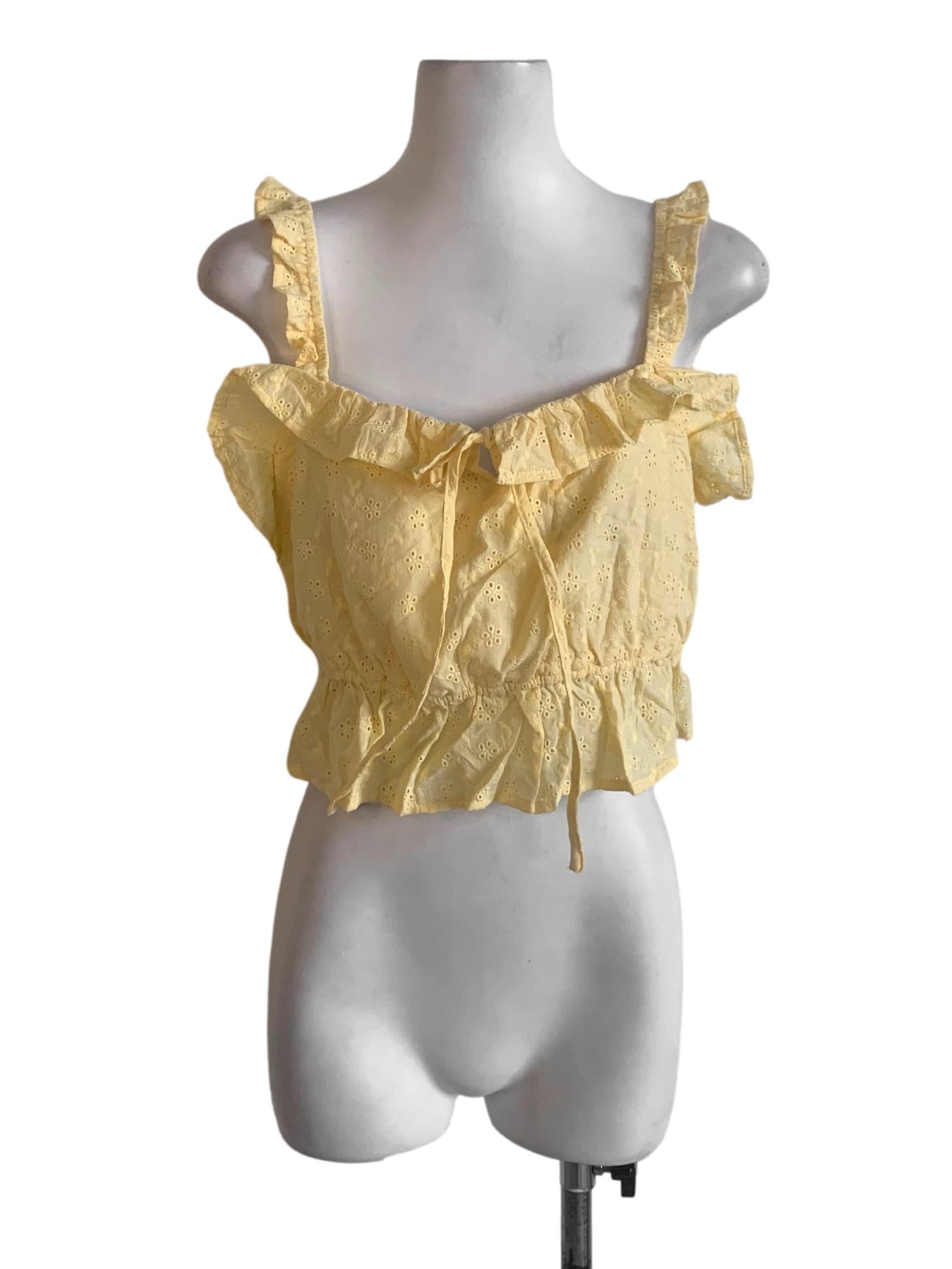 Banana Yellow Floral Pattern Top