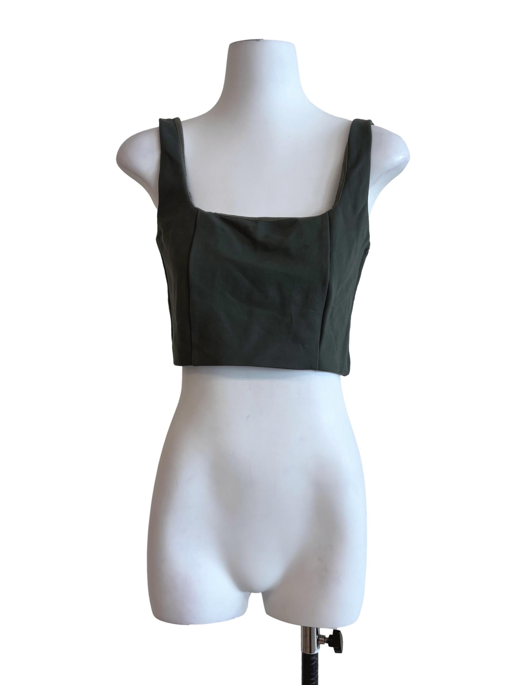 Hunter Green Square Neck Tank Top LB