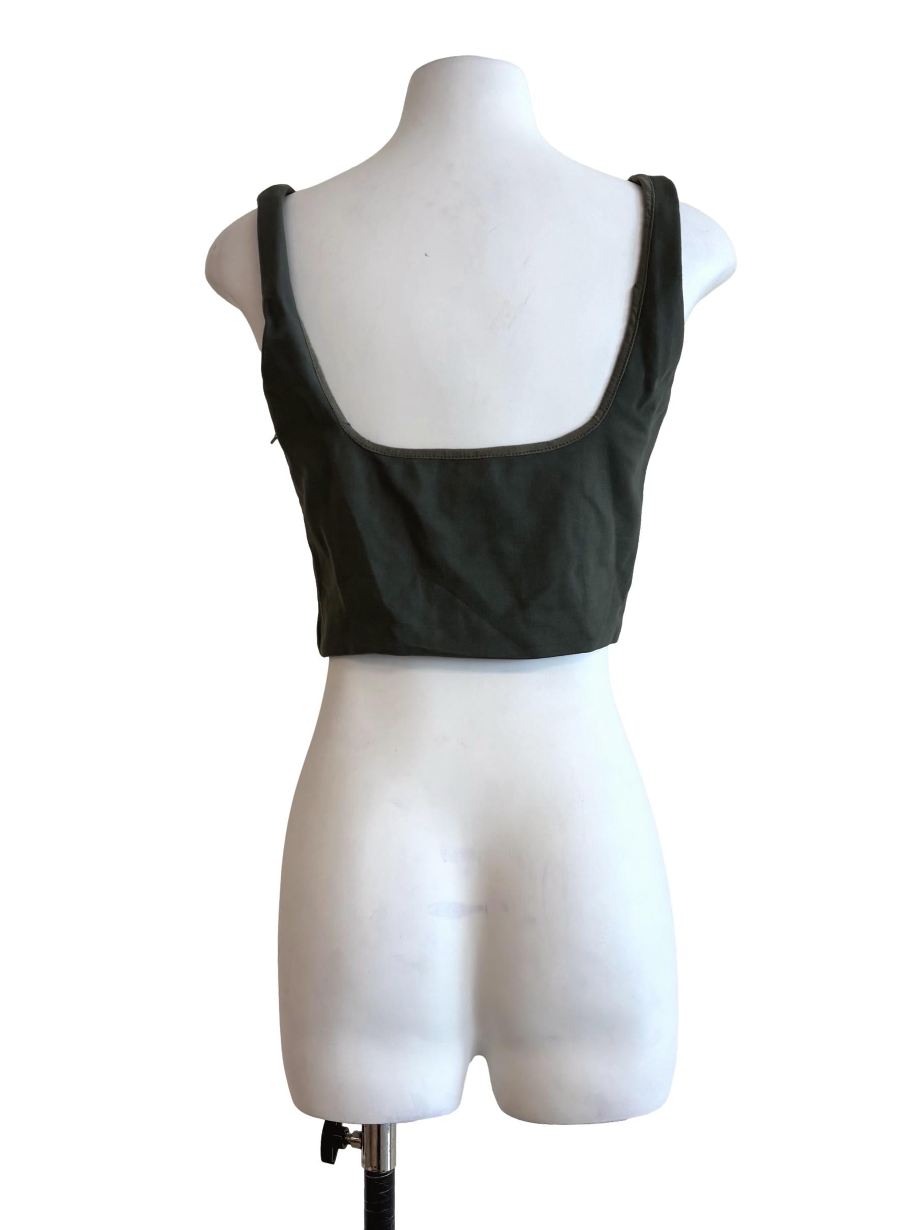 Hunter Green Square Neck Tank Top LB