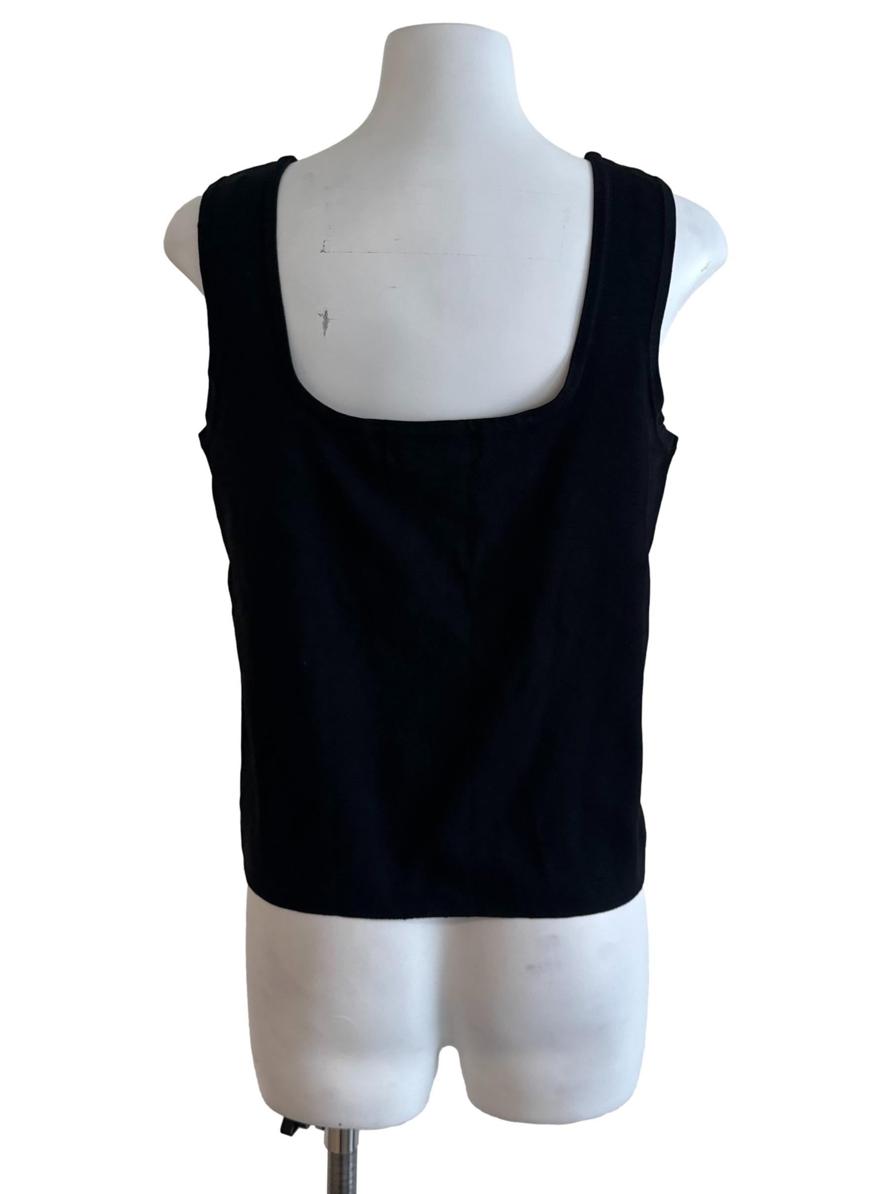 Onyx Black Square Neck Fitted Top