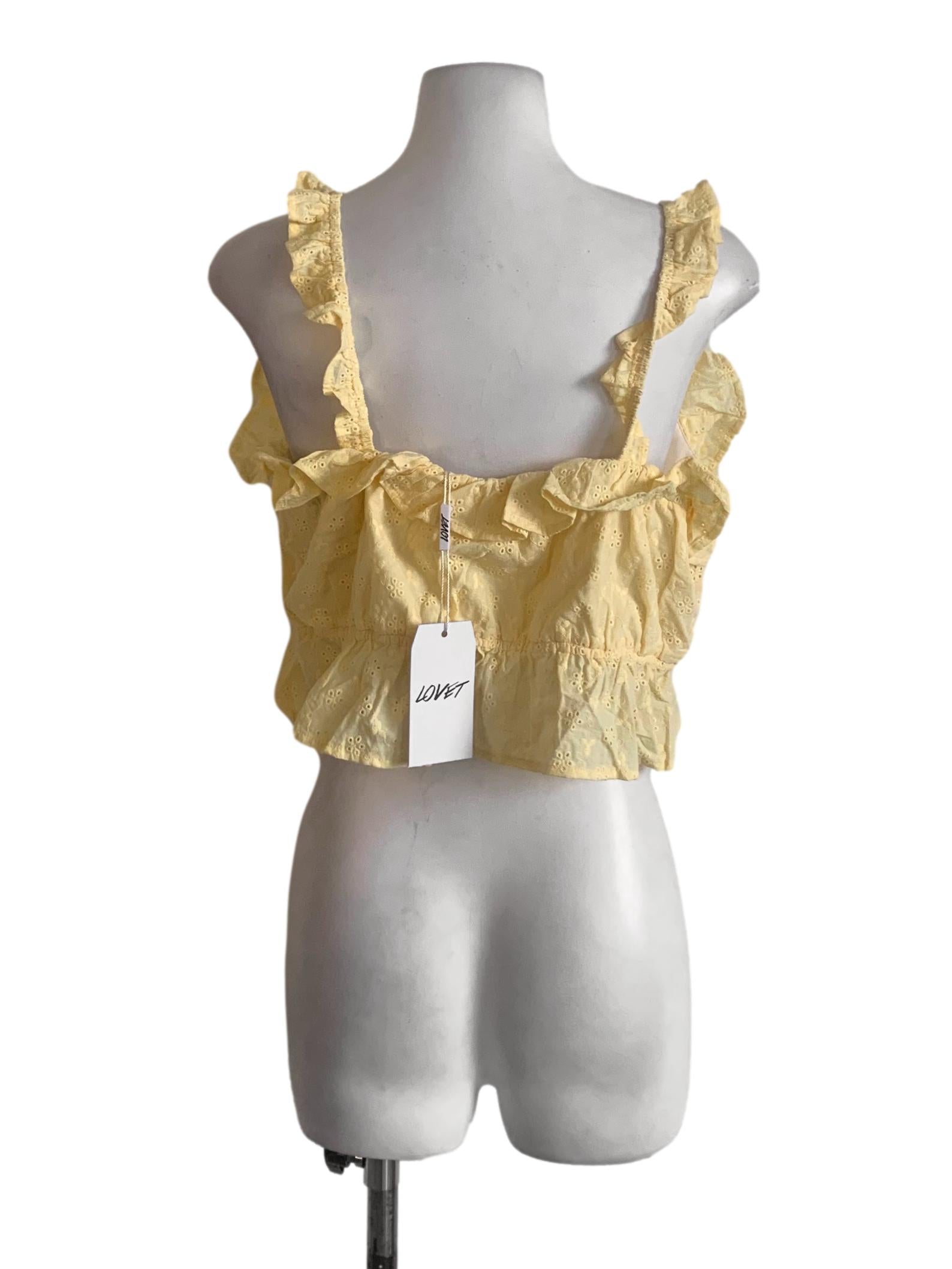Banana Yellow Floral Pattern Top