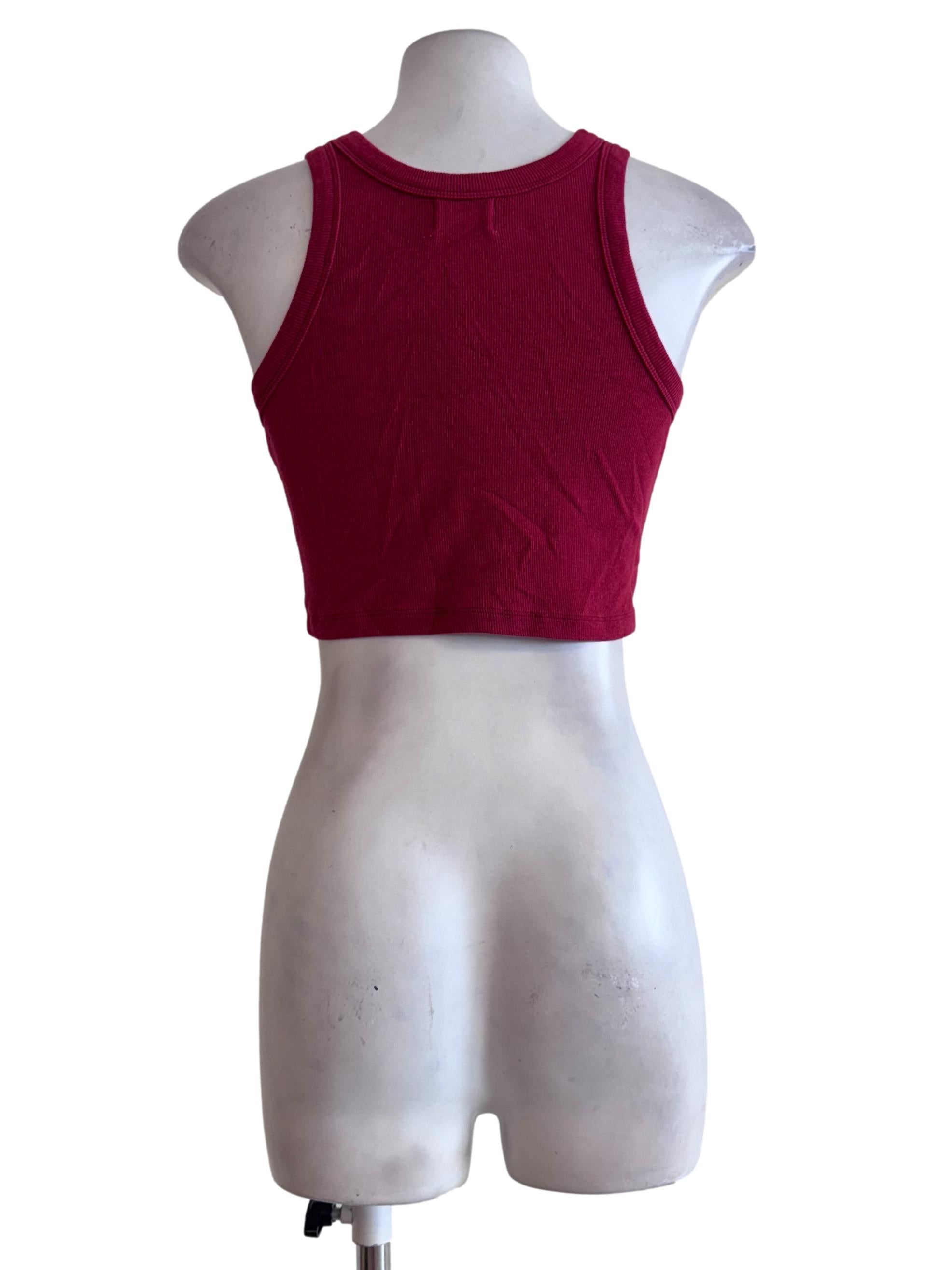 Crimson Red Halter Neck Sleeveless Top TCL
