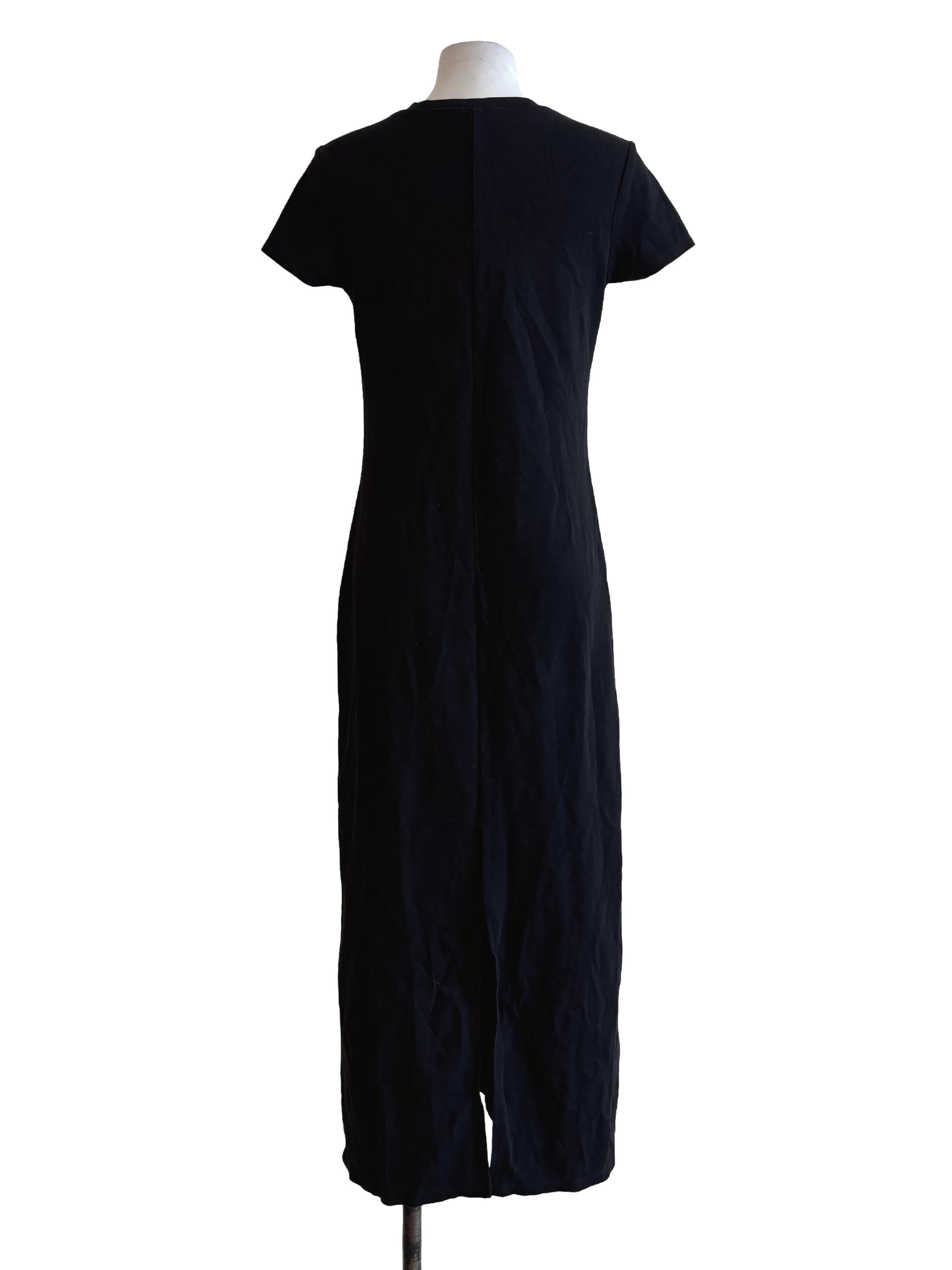 Soft Black Short Sleeveless Cotton Dress