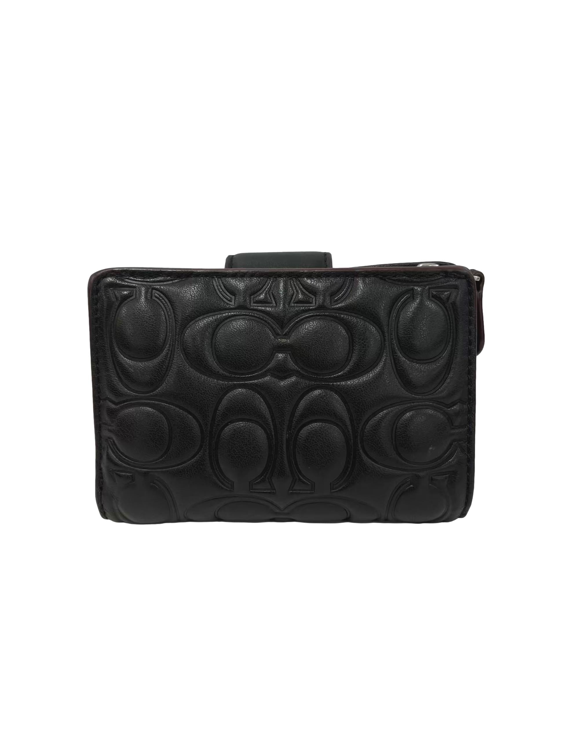 Black Leather Medium Corner Zip Wallet CSN