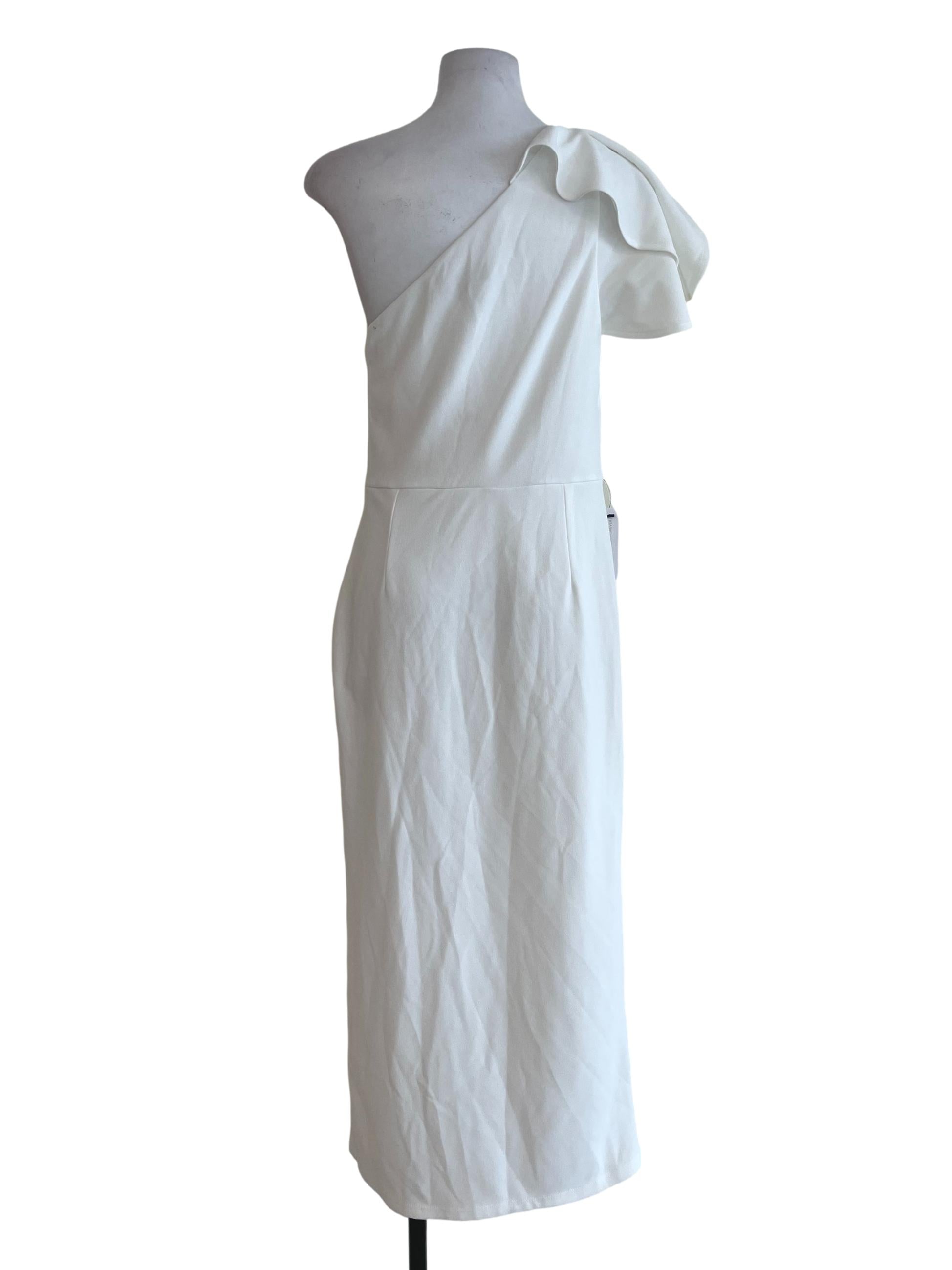 White Asymmetrical Plain Dress