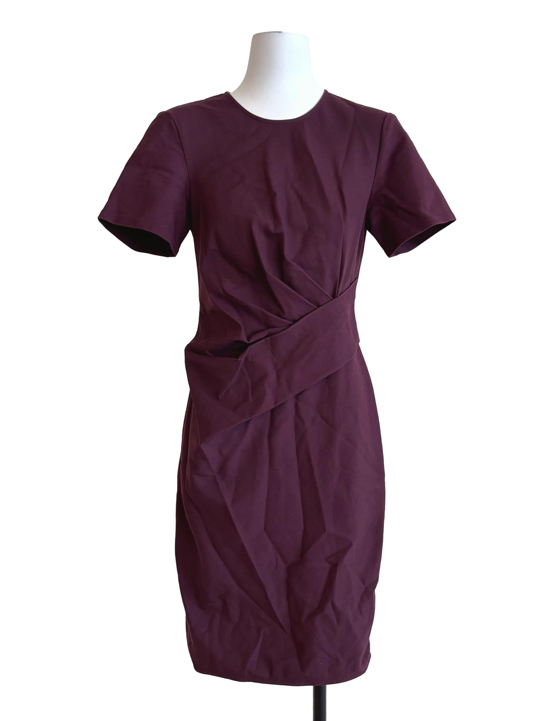 Plum Purple Short Sleeve Pencil Dress LB