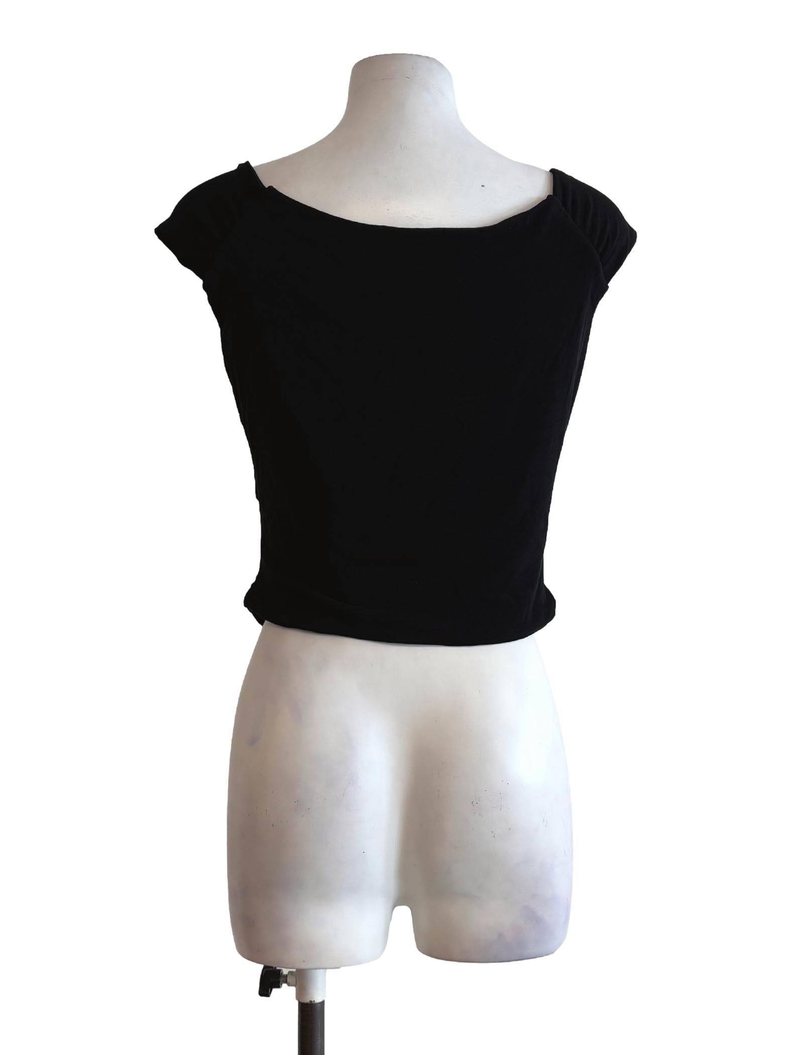 Night Black Cowl Fitted Top