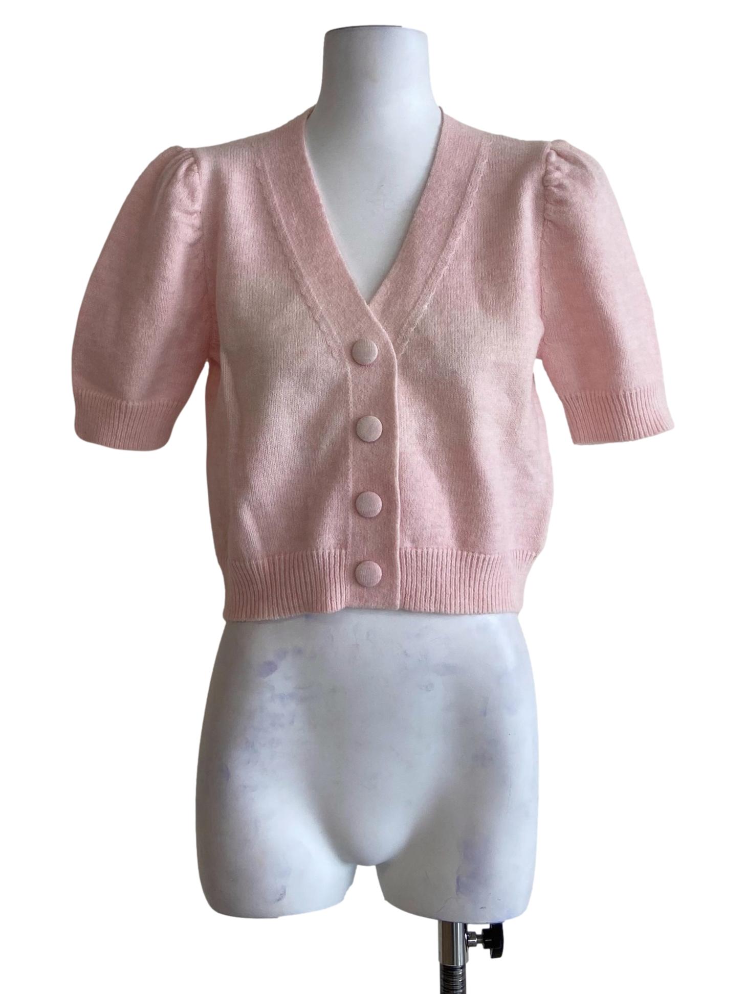 Blush Pink Button Down Knitted Cardigan