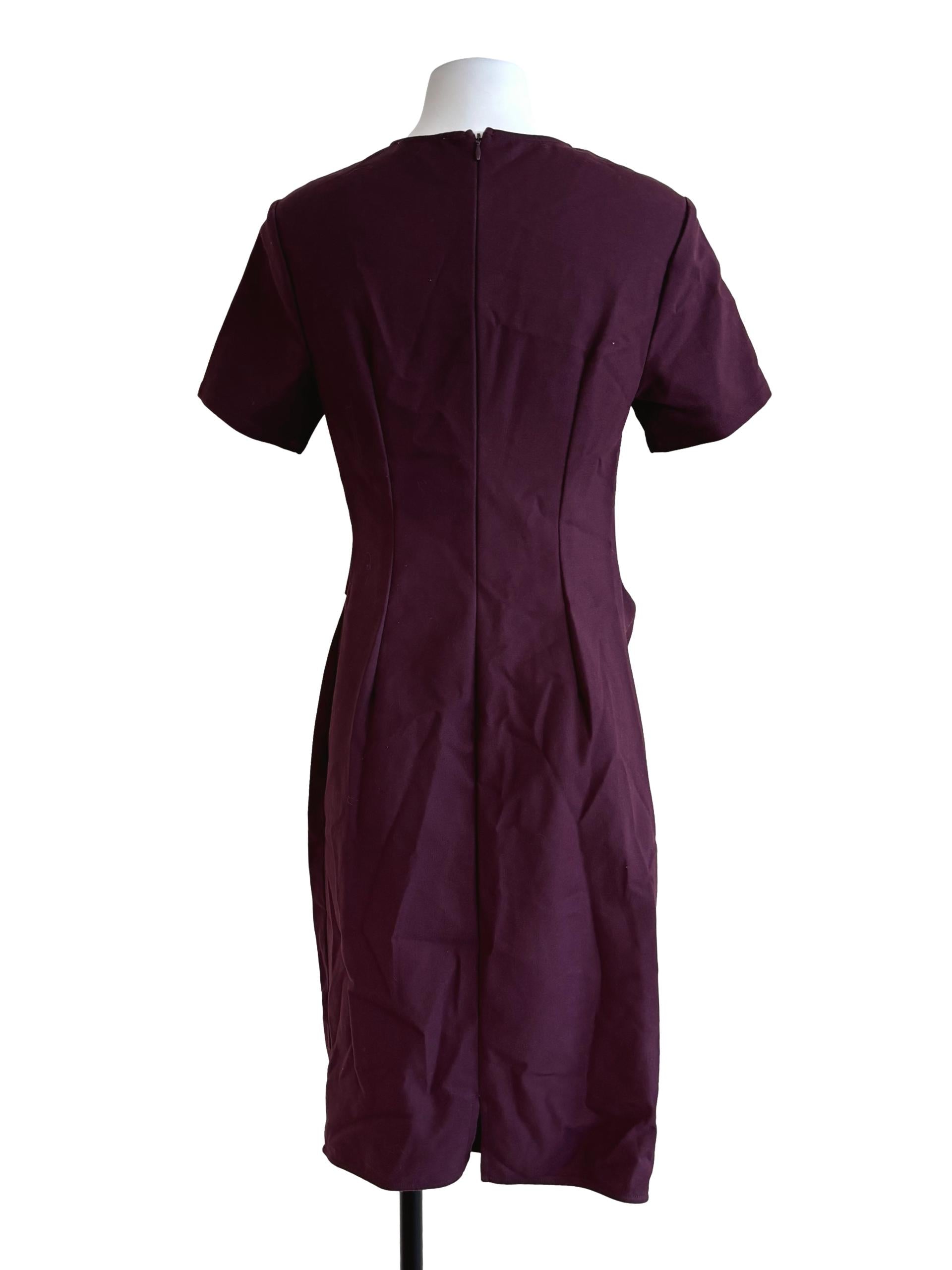 Plum Purple Short Sleeve Pencil Dress LB