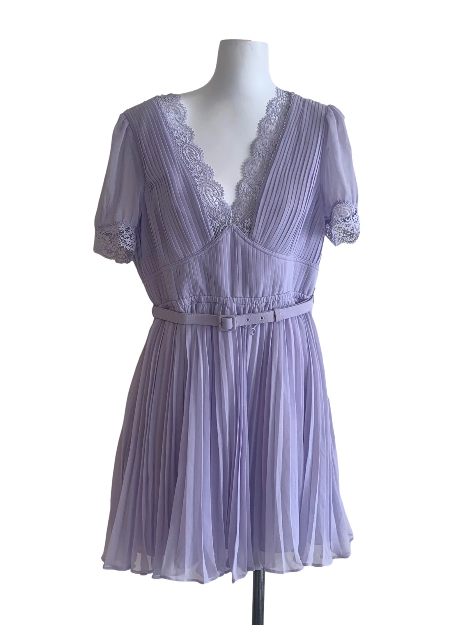 self-portrait Periwinkle Purple Drop Waist Dress
