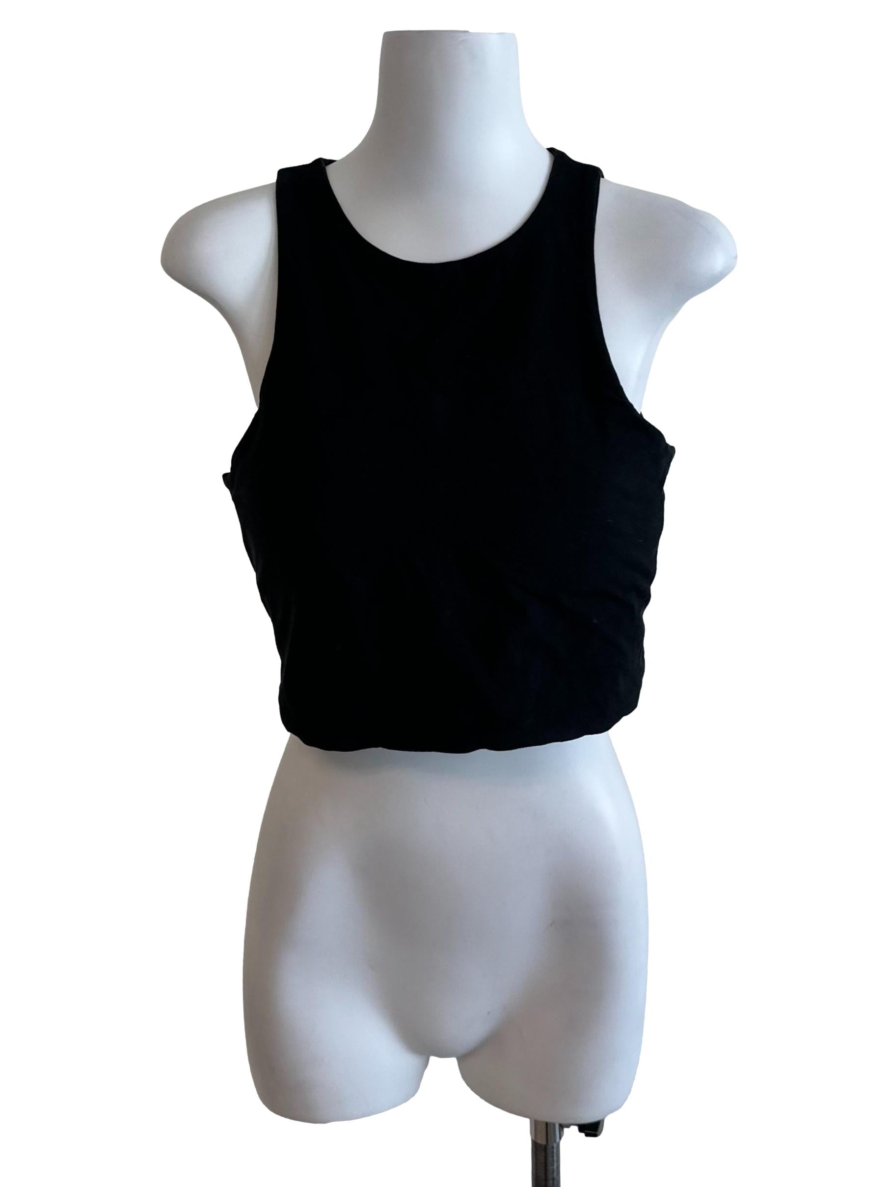 Raven Black Round Neck Fitted Top