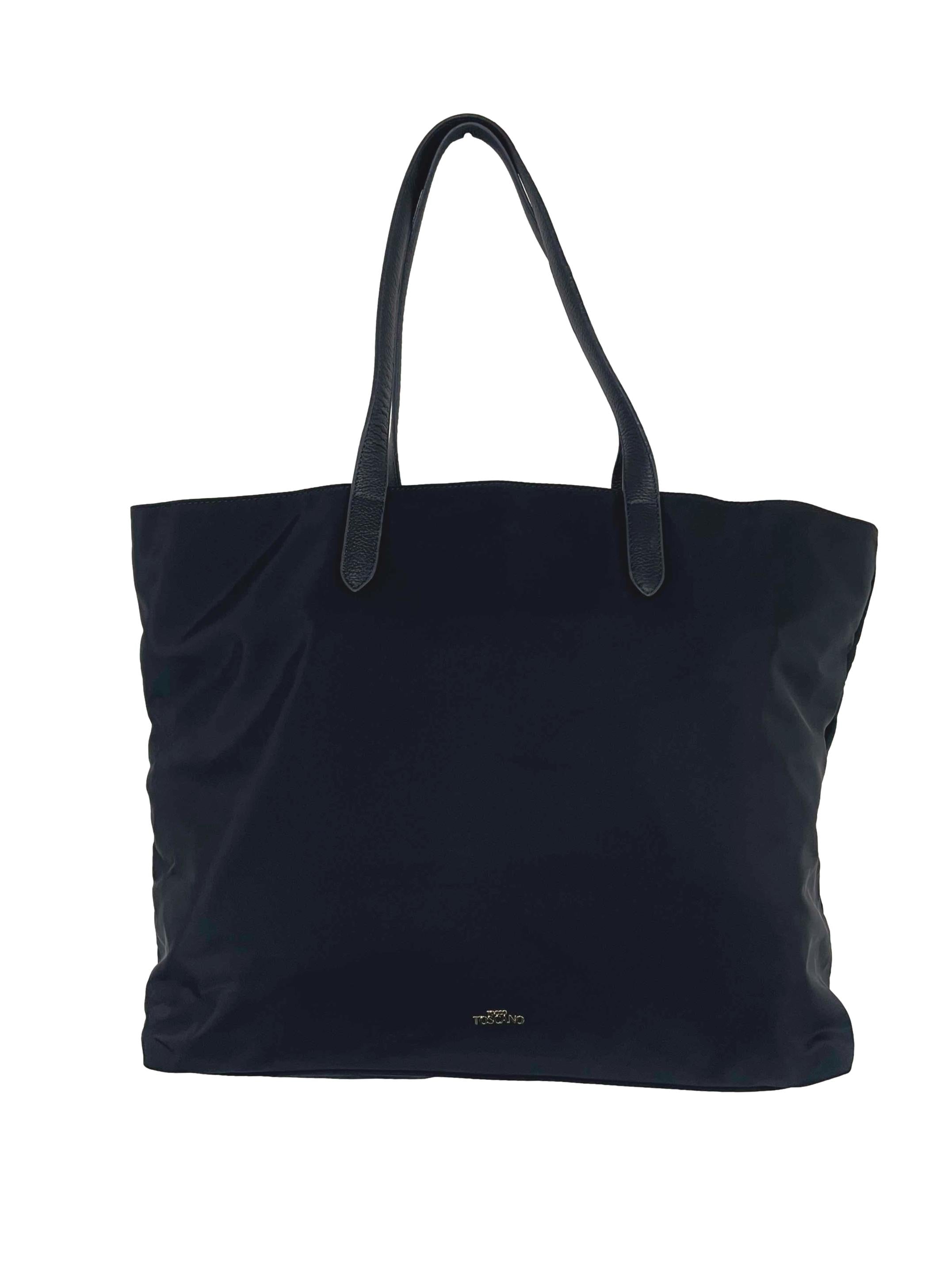 Navy Leather Shoulder Bag