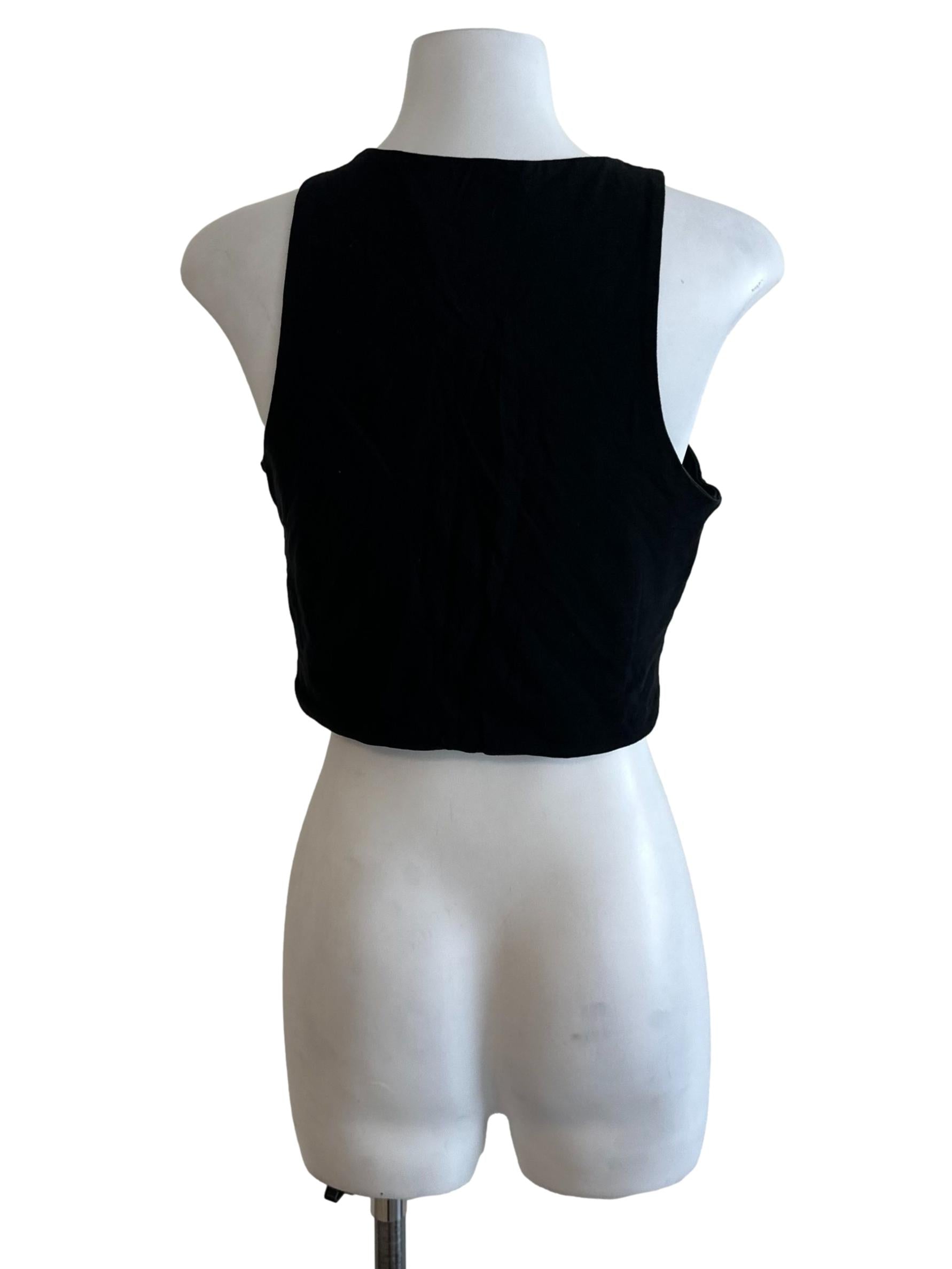 Raven Black Round Neck Fitted Top