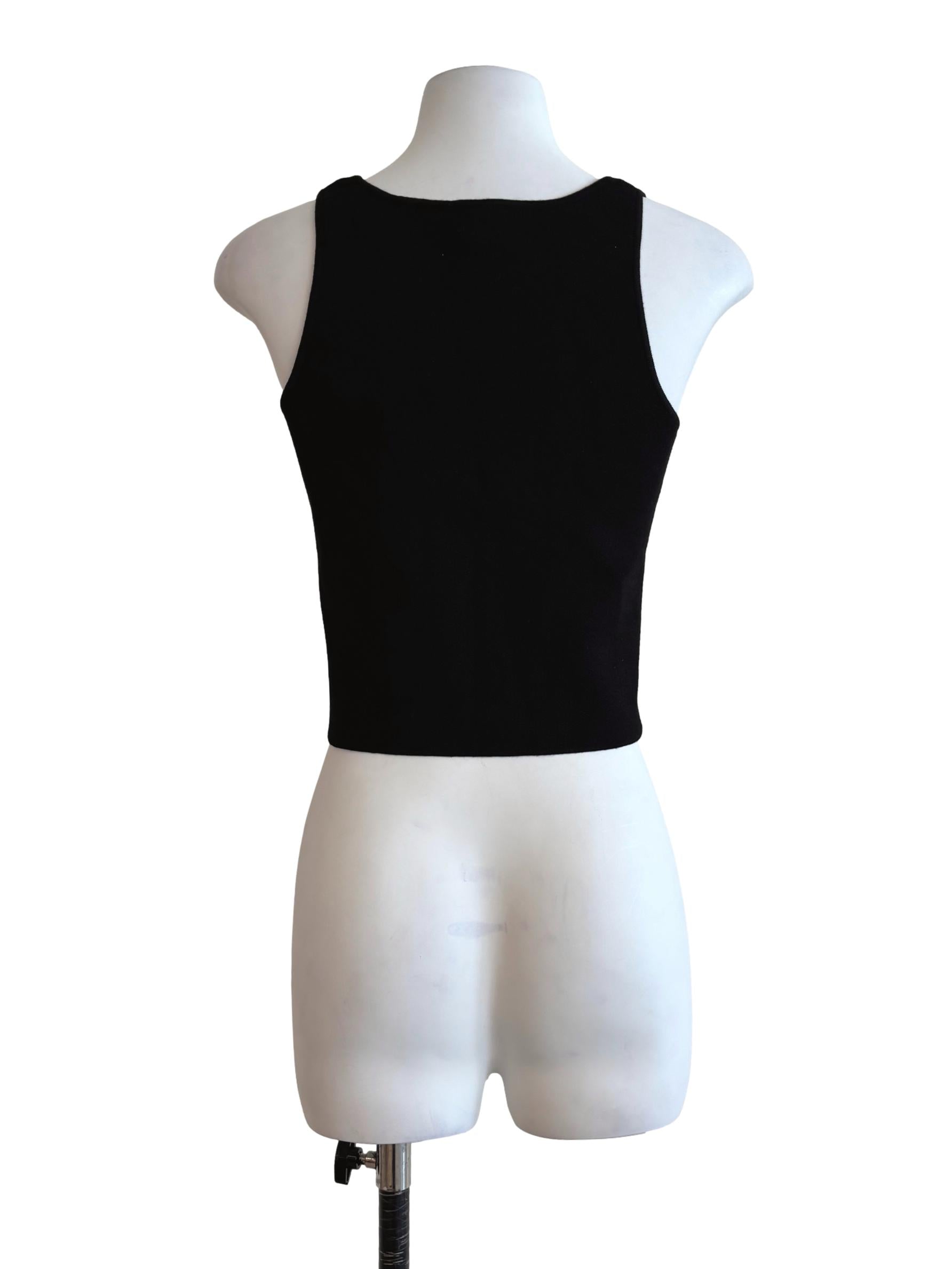 Rich Black Silver Button Knit Top