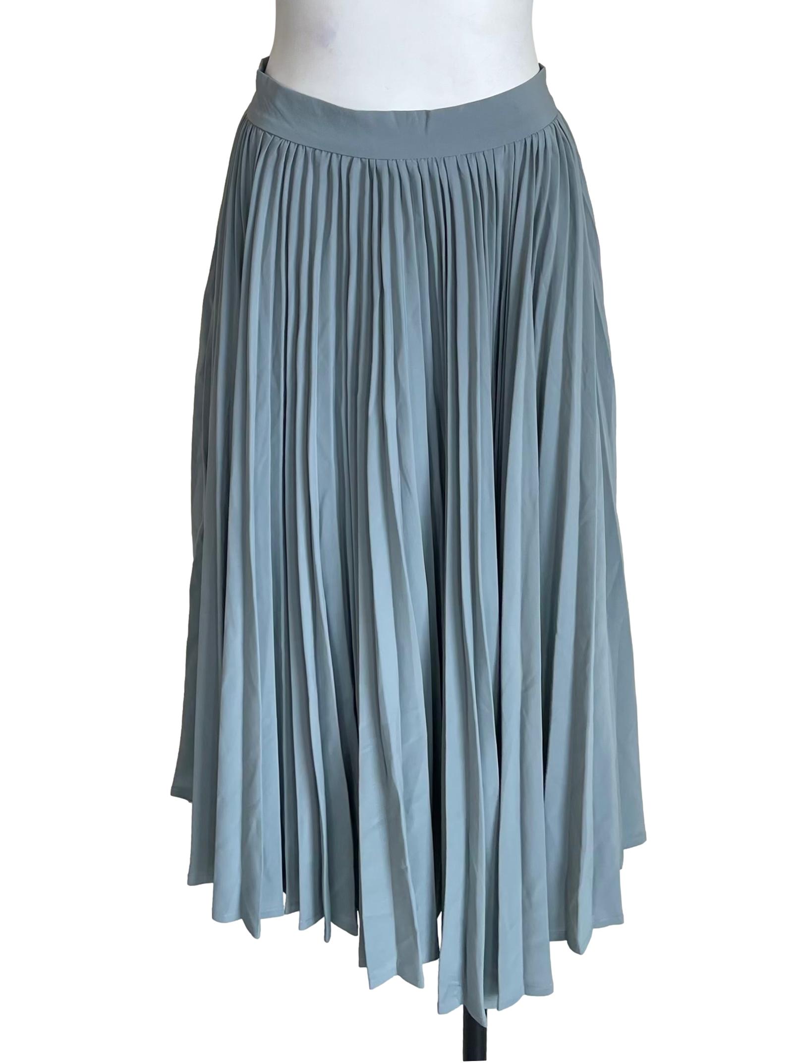 Dusty Teal Accordion Skirt