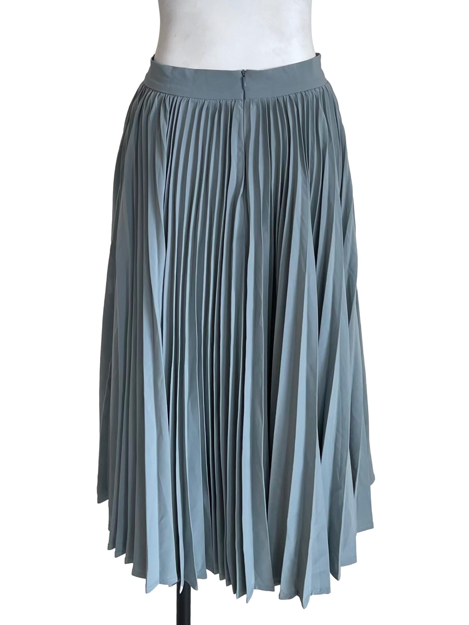 Dusty Teal Accordion Skirt