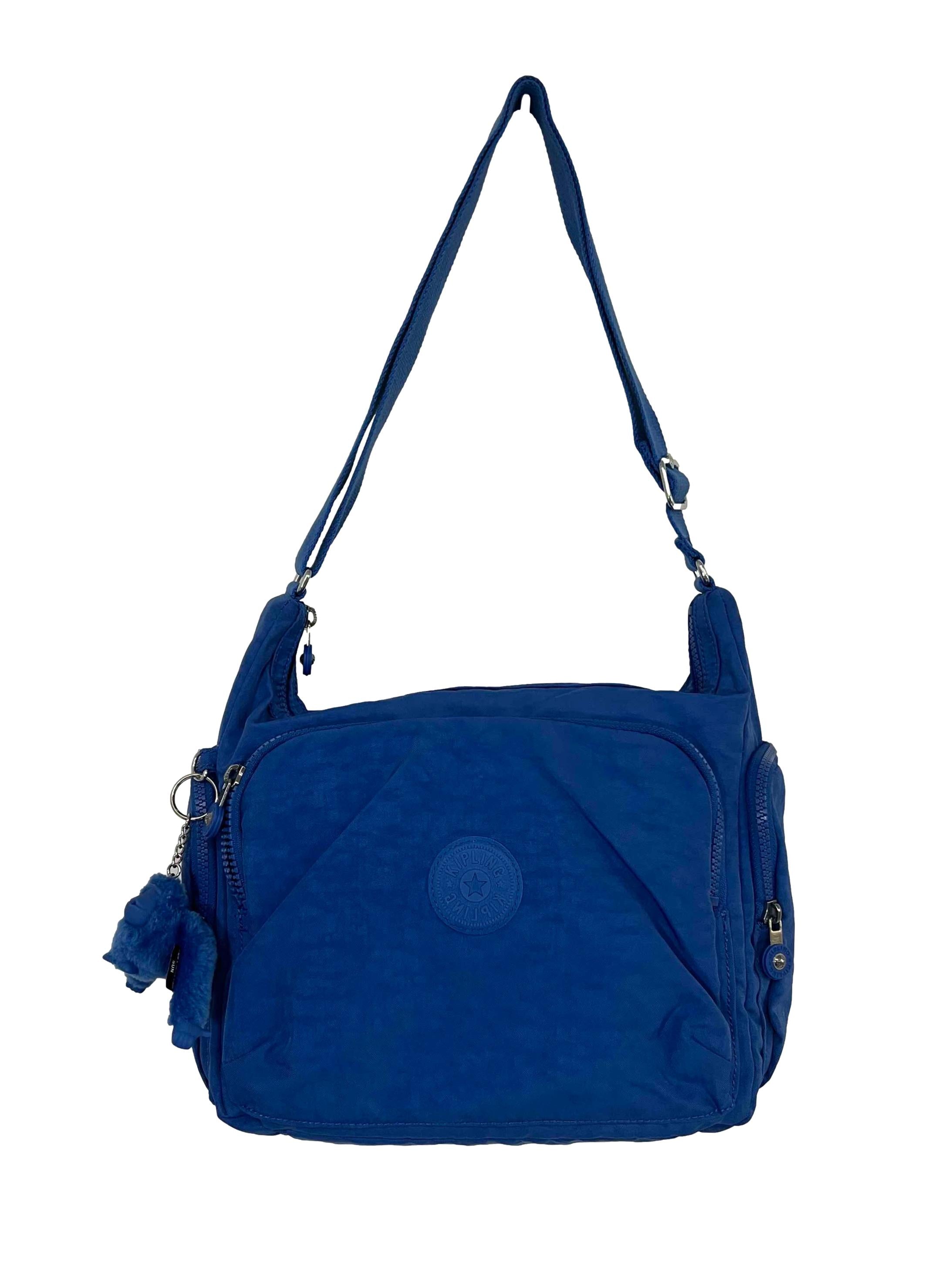 Bright Blue Fabric Sling Bag