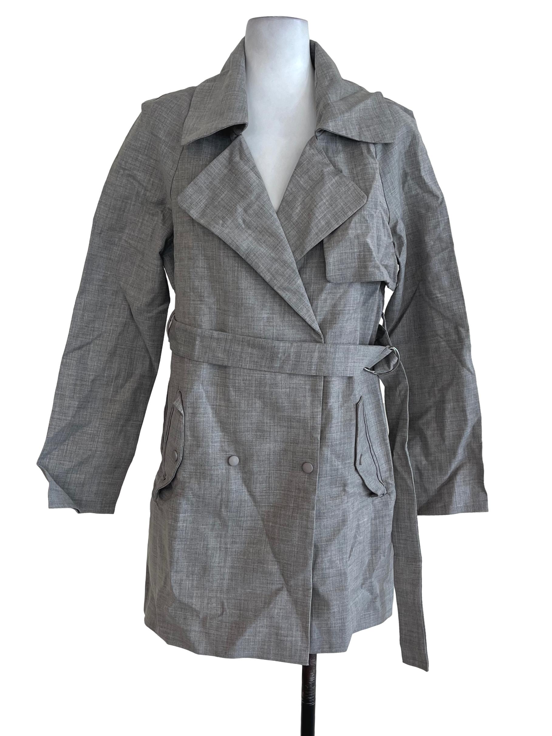 Fashmob Grey Plain Belted Coat | REFASH