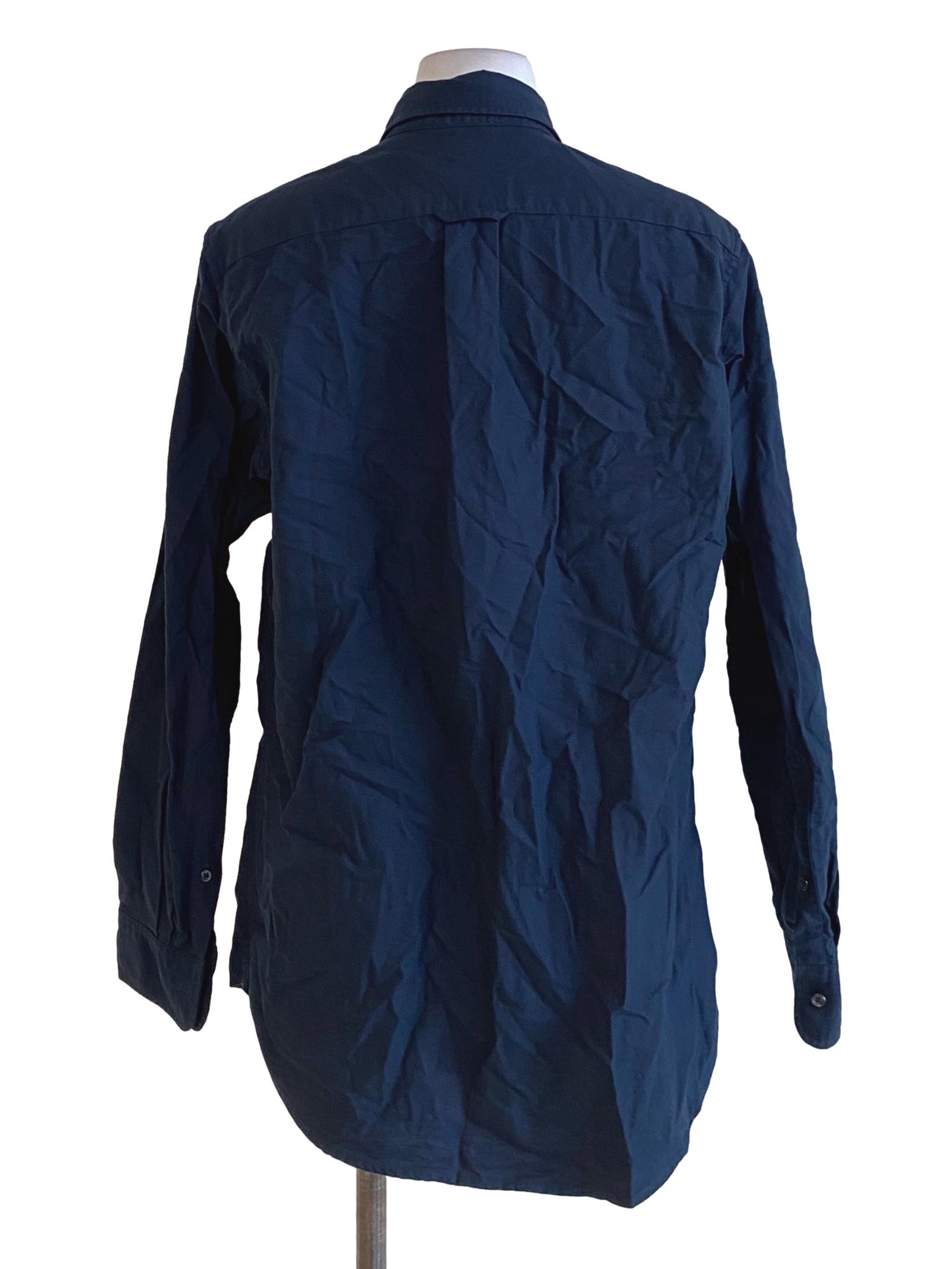 Navy Blue Buttoned Down Shirt Blouse