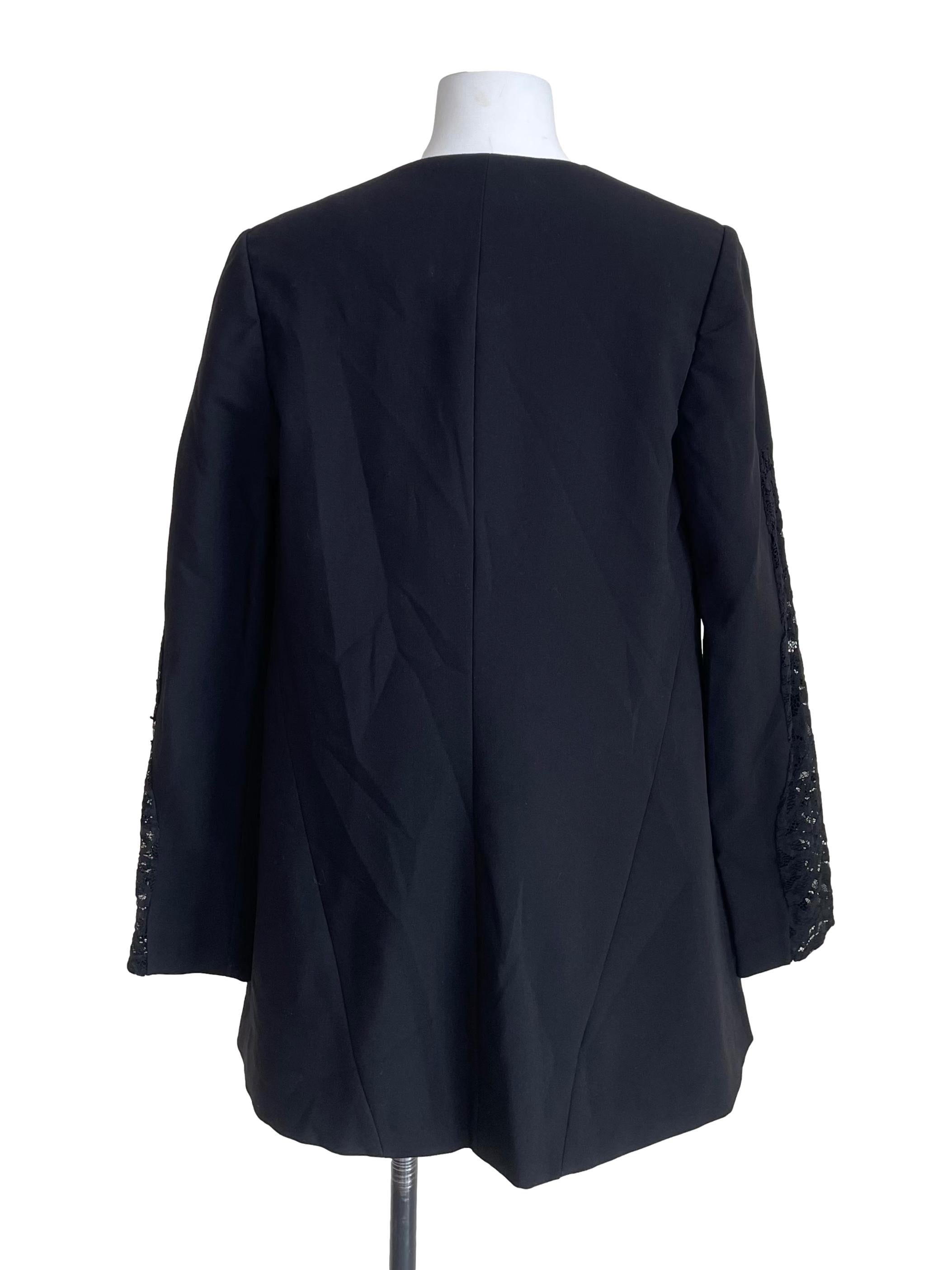 Black Lace Sleeves Blazer