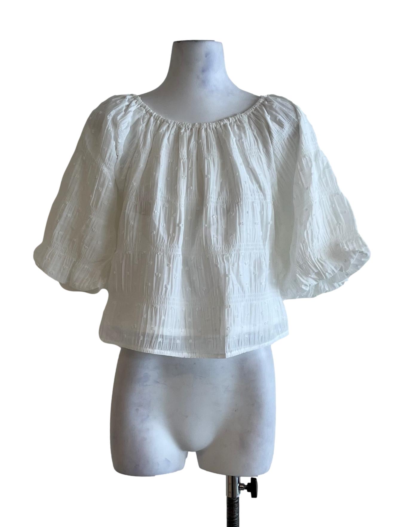White Scoop Neckline Blouse