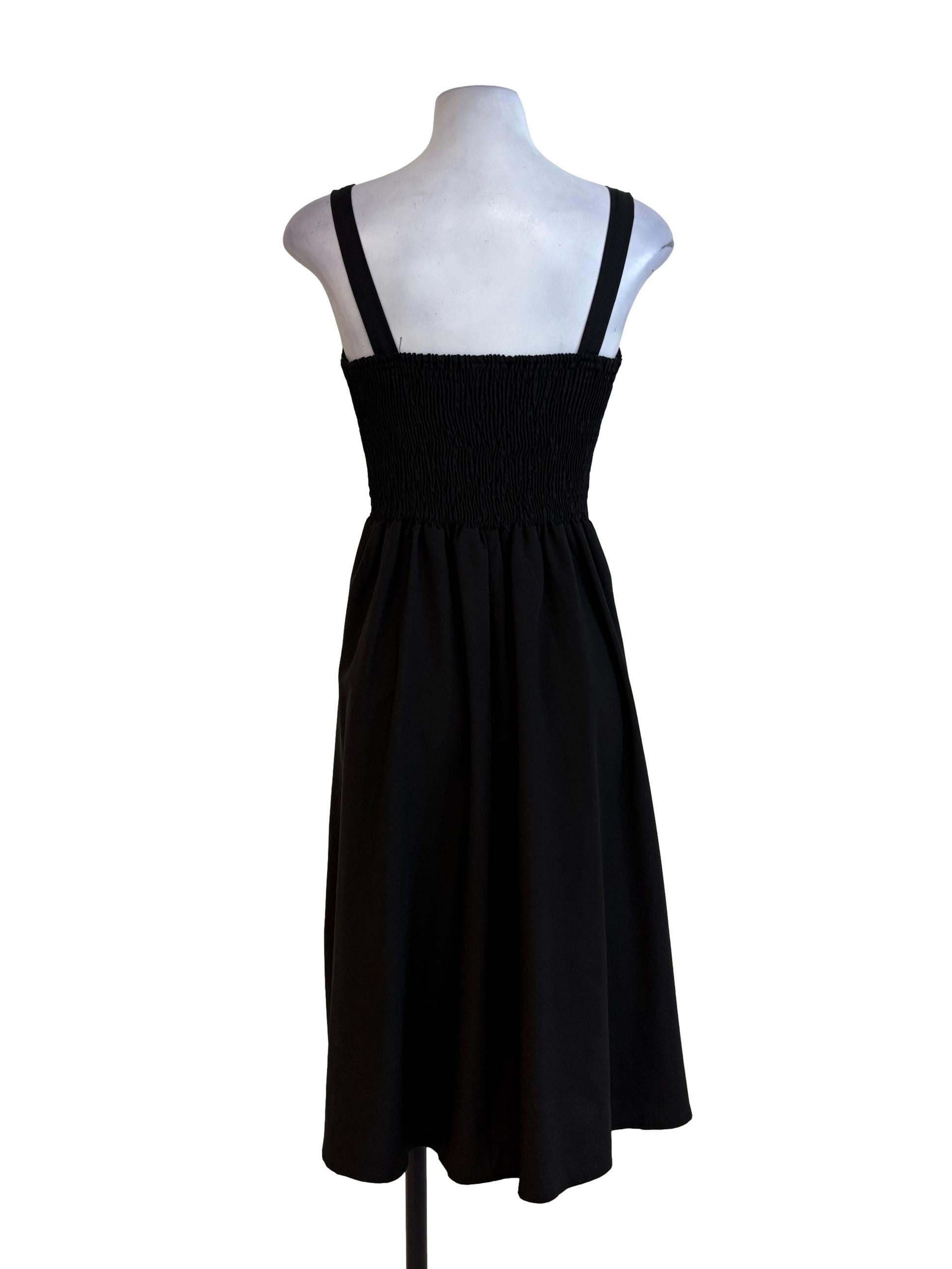 Black Floral Lace Smock Back Dress