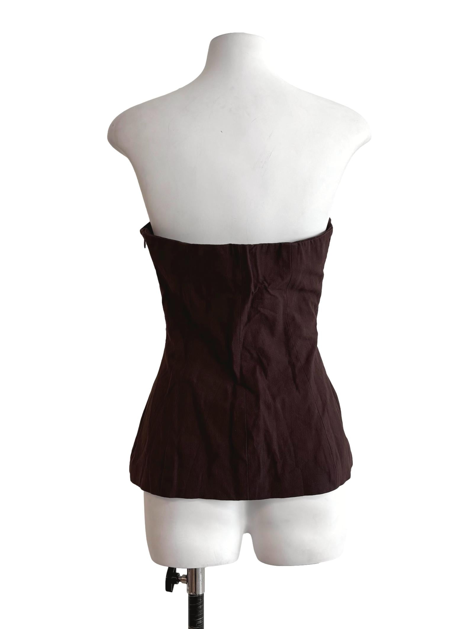 Chocolate Strapless Cotton Top