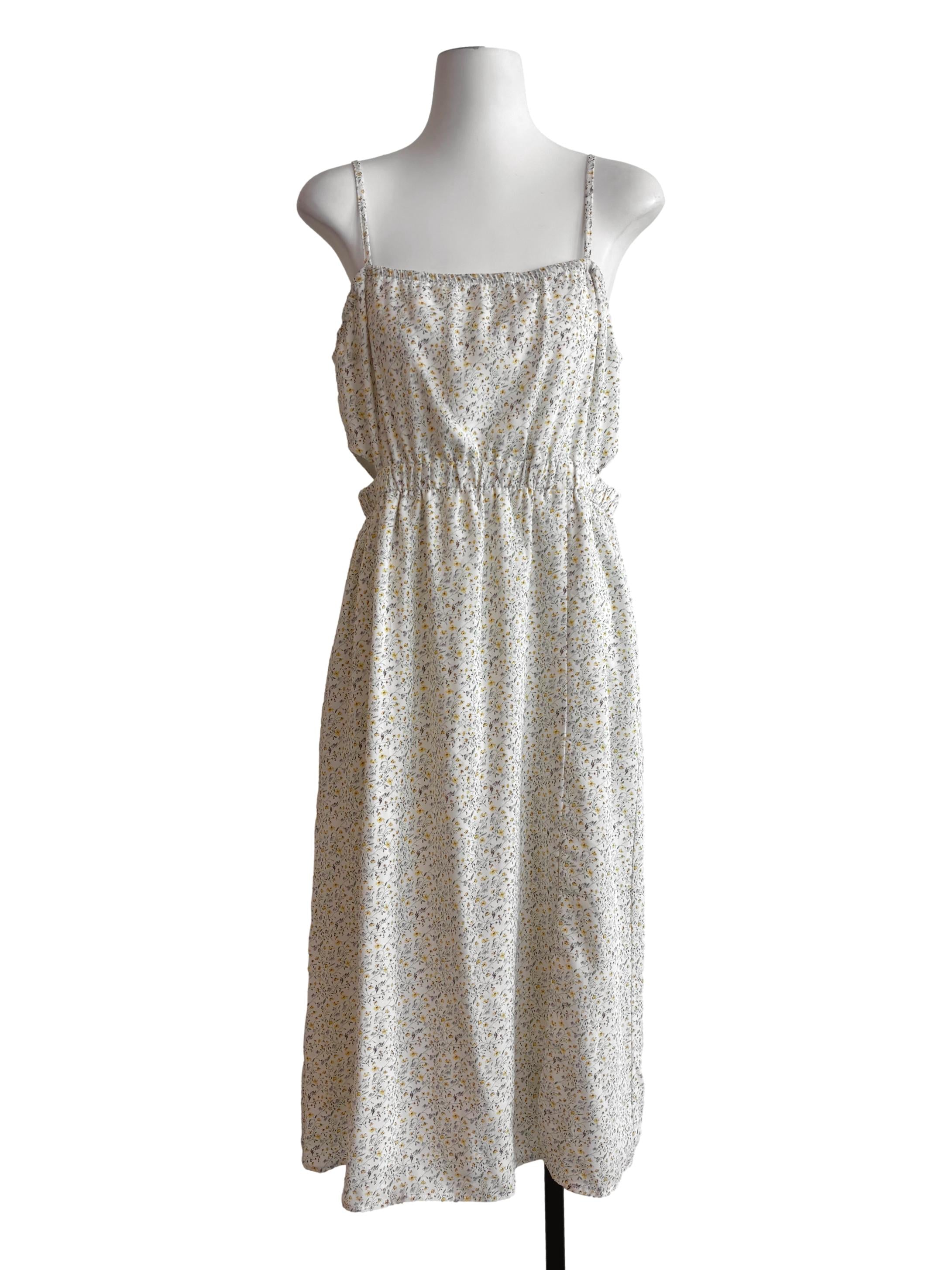 Cream White Floral Camisole Dress TCL