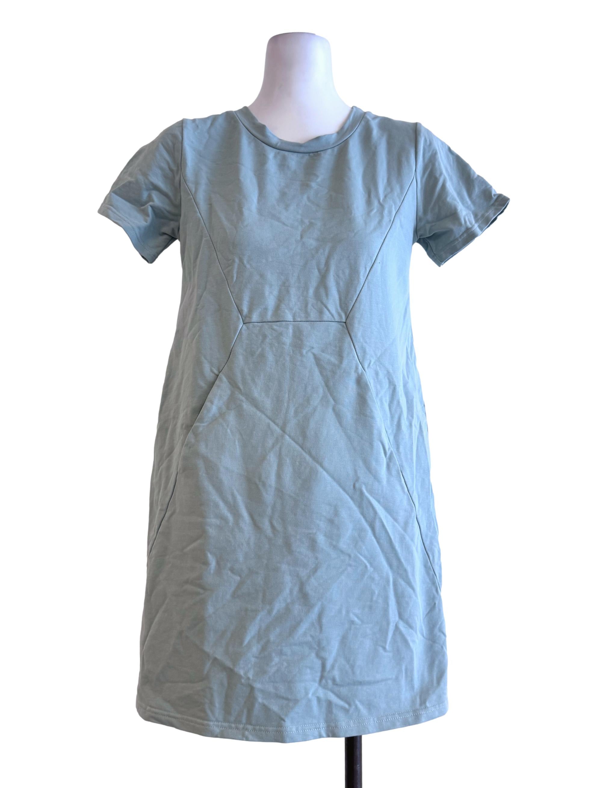 Olive Green Halter Neck Short Sleeve Dress