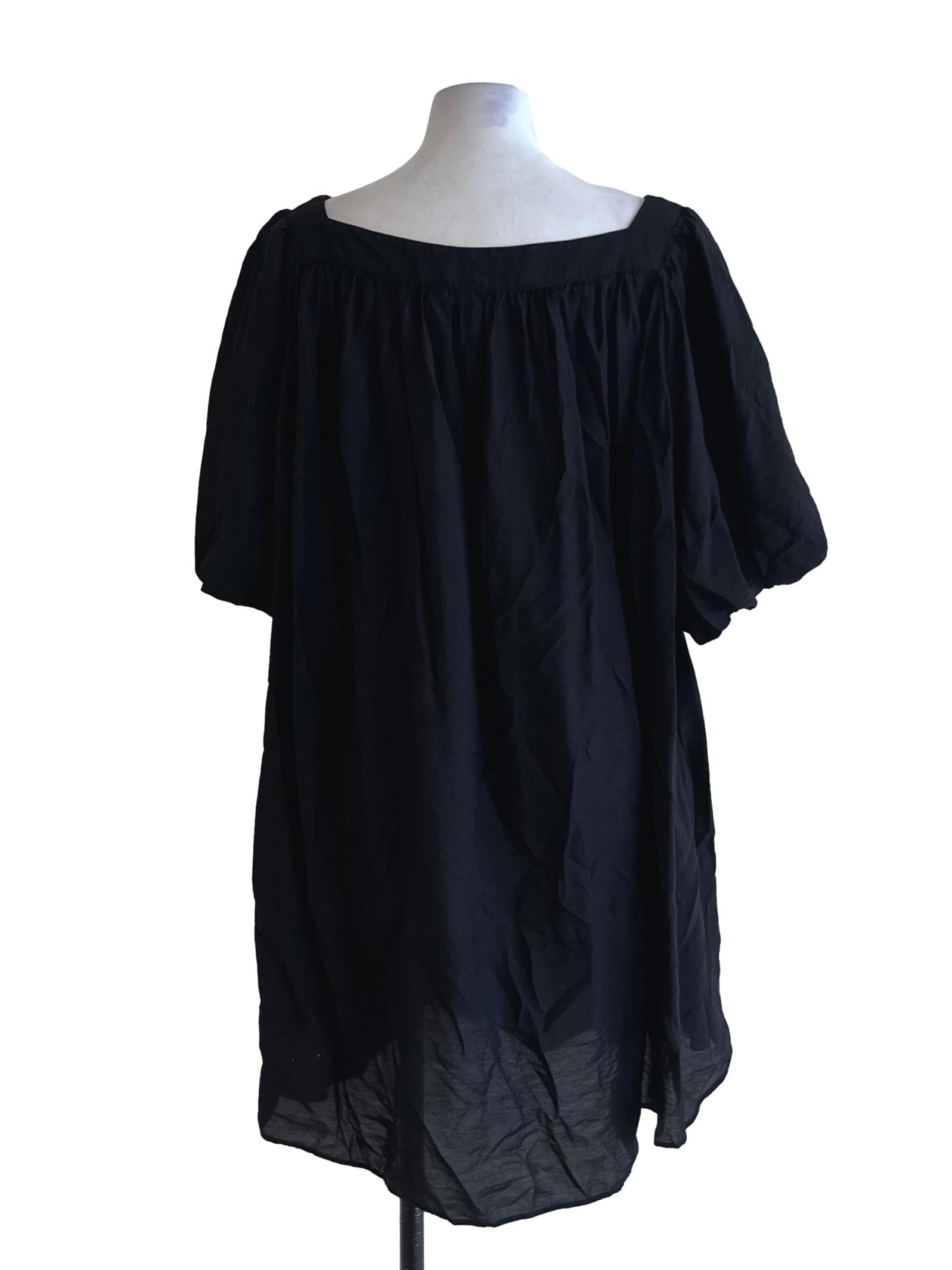 Black Square Neckline Jumper Dress