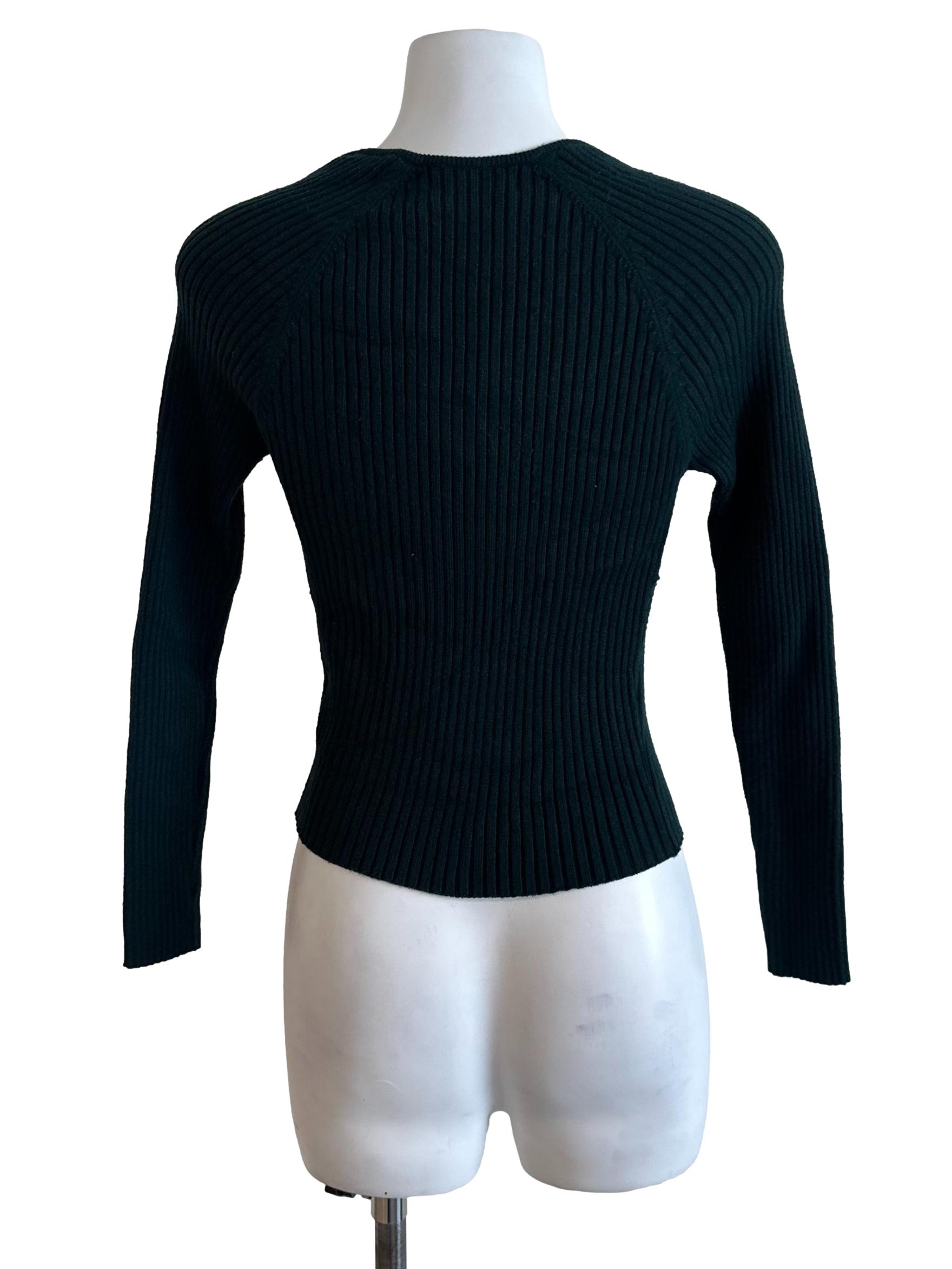 Dark Teal Blue Knit Top