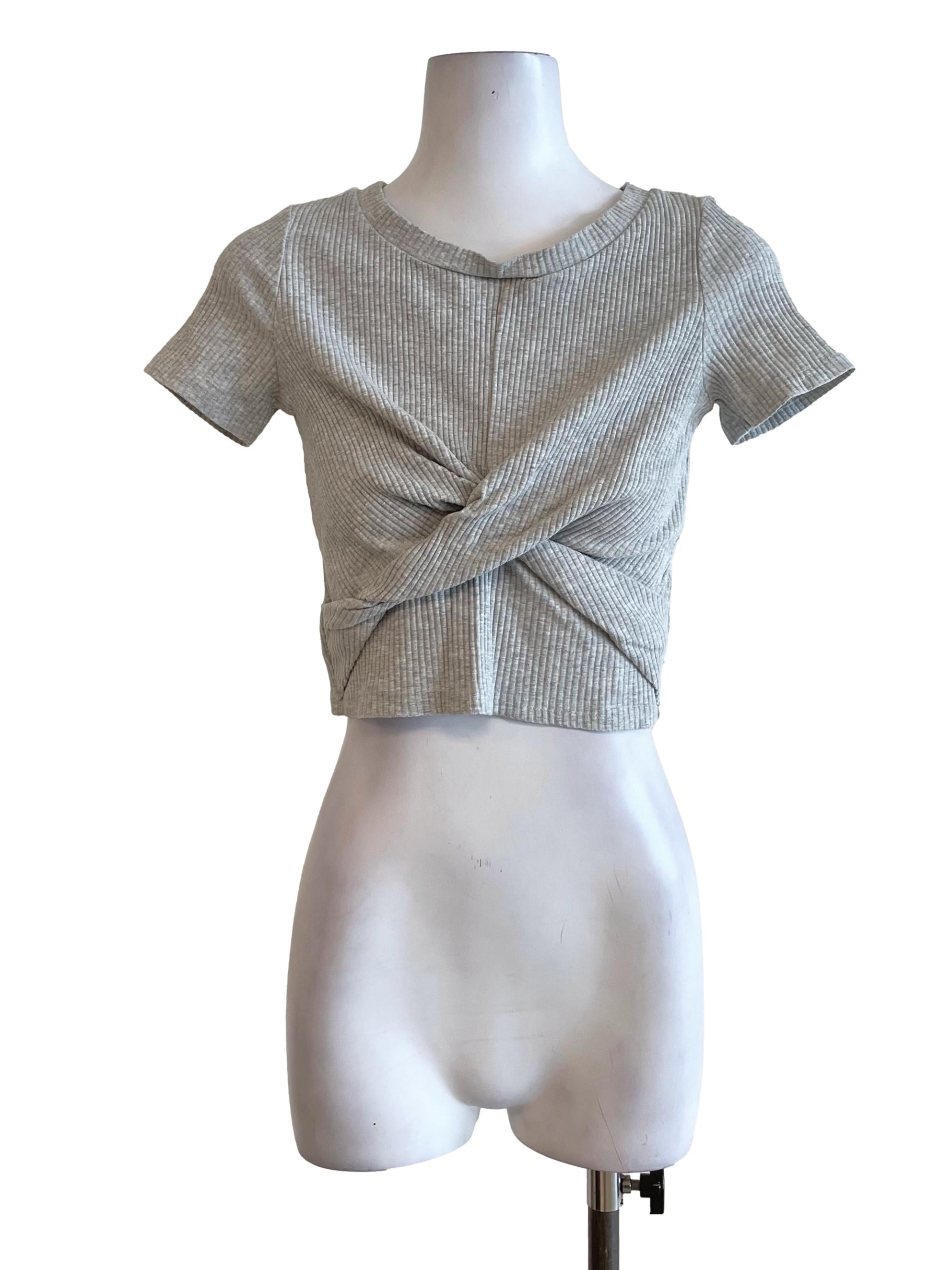 Light Grey Twist Top