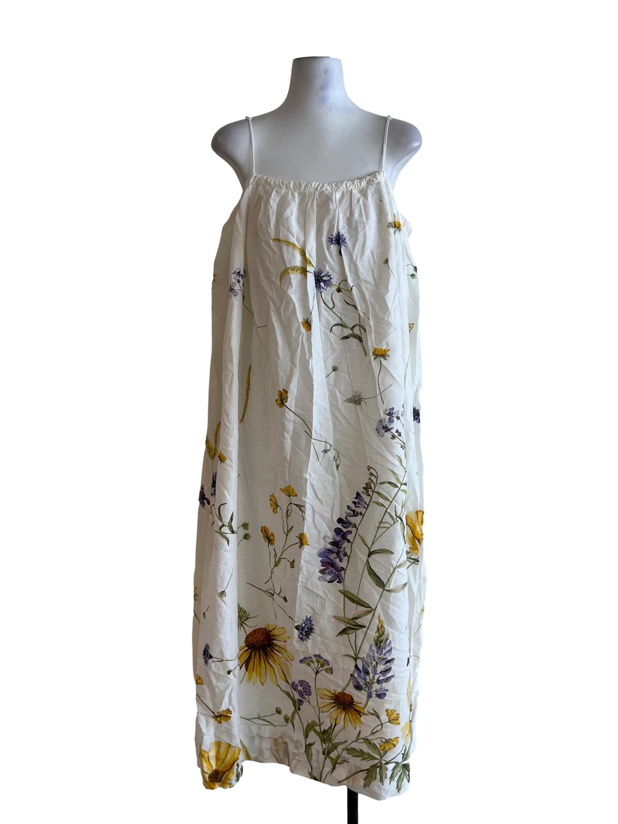 White Floral Yoke Dress