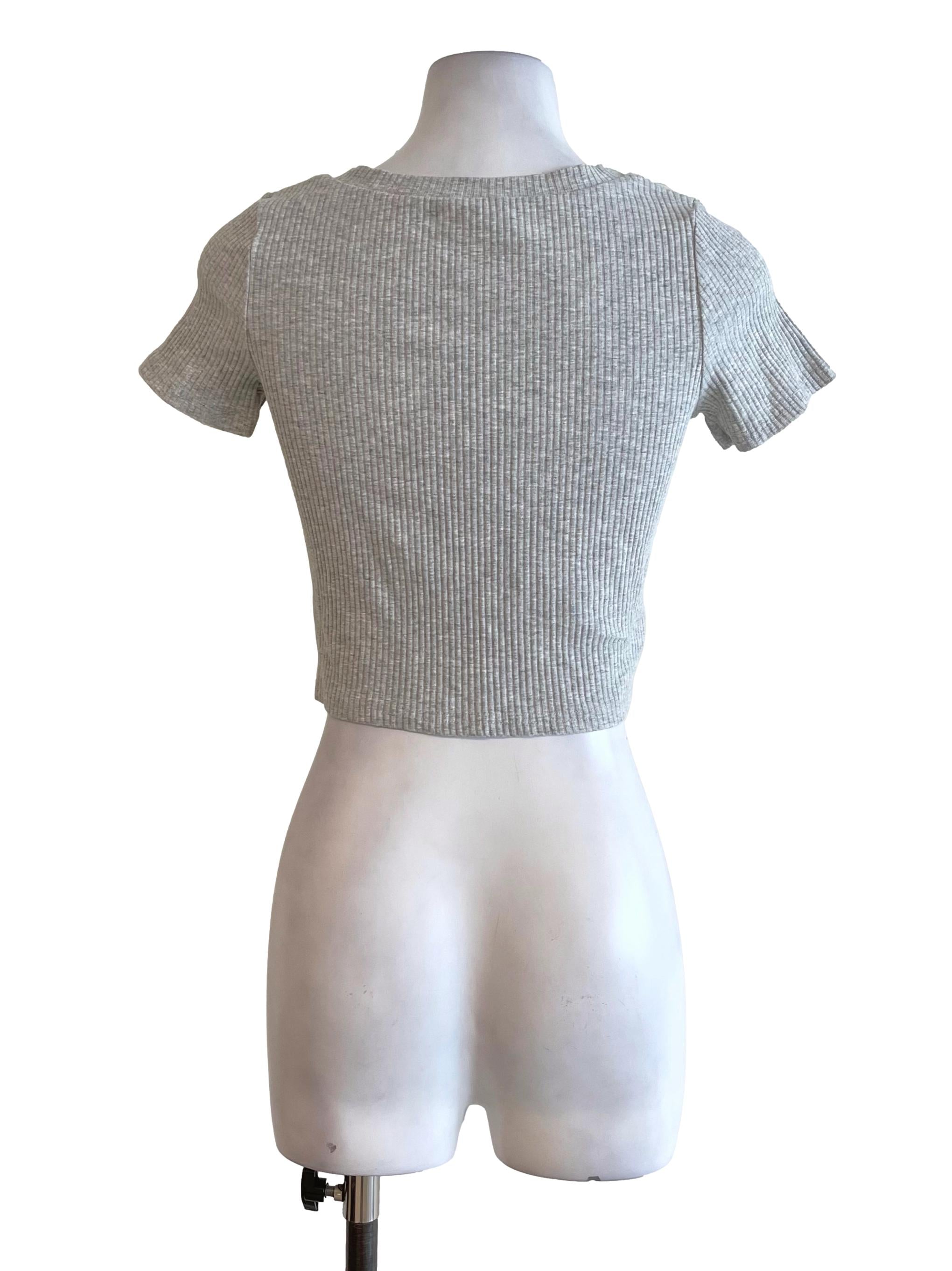 Light Grey Twist Top